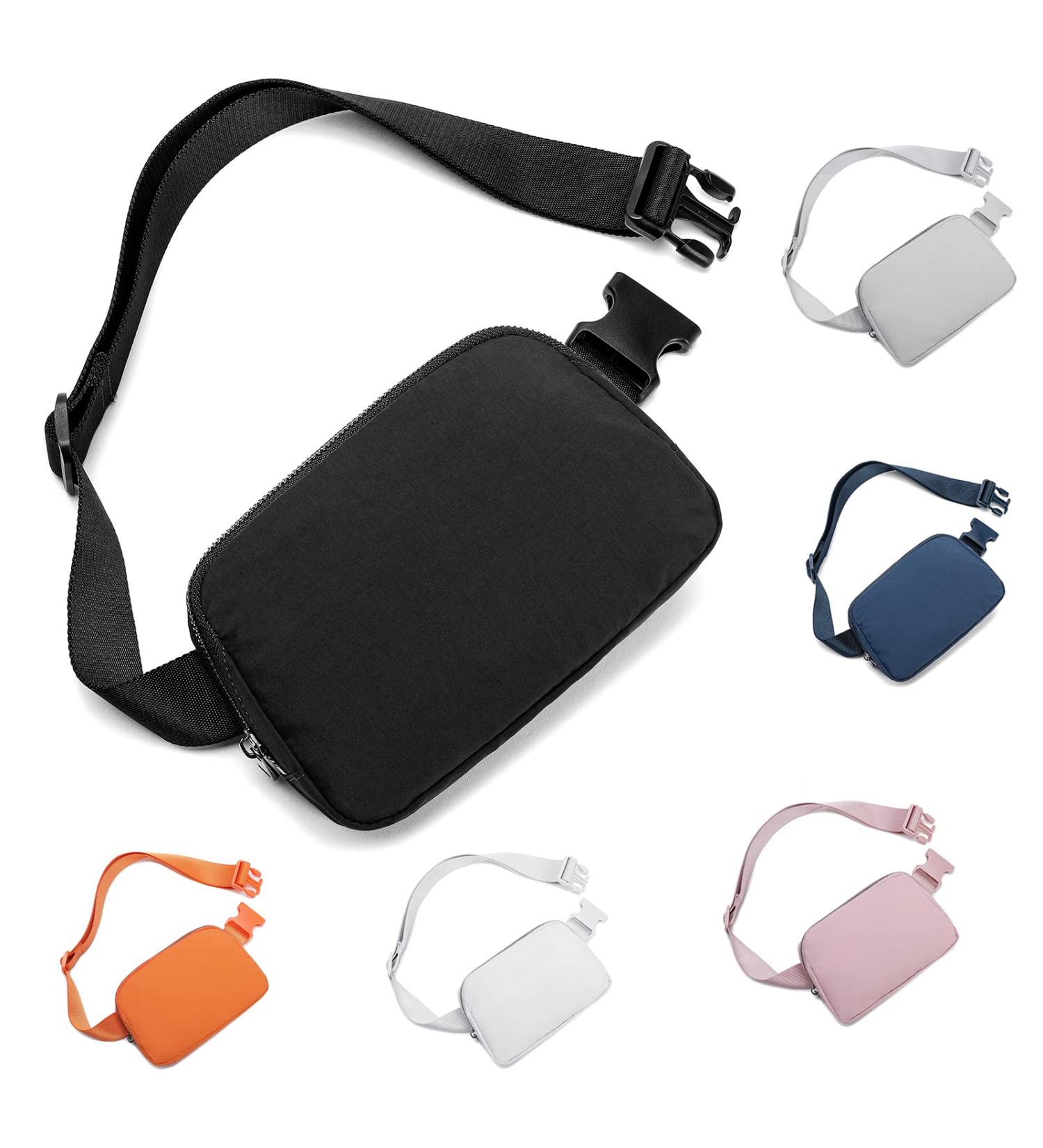 HVJCEZ Waterproof Crossbody Belt Bag | Adjustable Mini Waist Pack for Running, Hiking, and Travel - Black - Buy Online on GoSupps.com