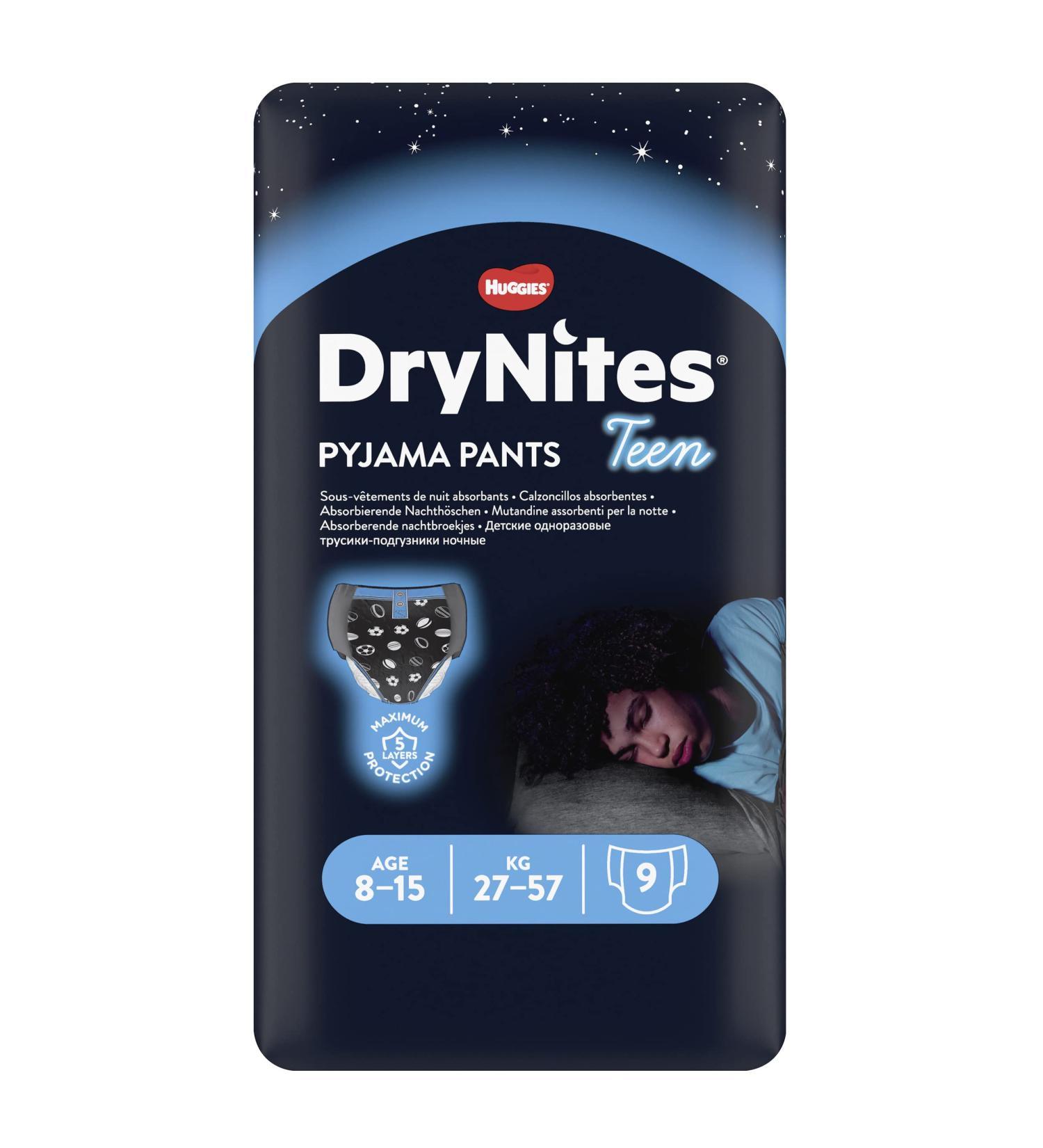 Huggies DryNites Boys Age 8-15 Pyjama Pants - 9 Count (Pack of 1) - Buy Online on GoSupps.com