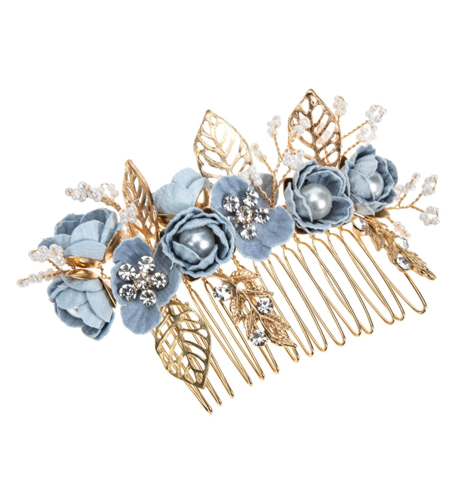Angoily Bridal Comb Decorative Hair Clips Bride Bridesmaids Crystal Headpiece Bridesmaid Hair Accessories Women Hair Side Combs Floral Hair Clip Pearl South Korea Women's Fabric - Buy Online on GoSupps.com