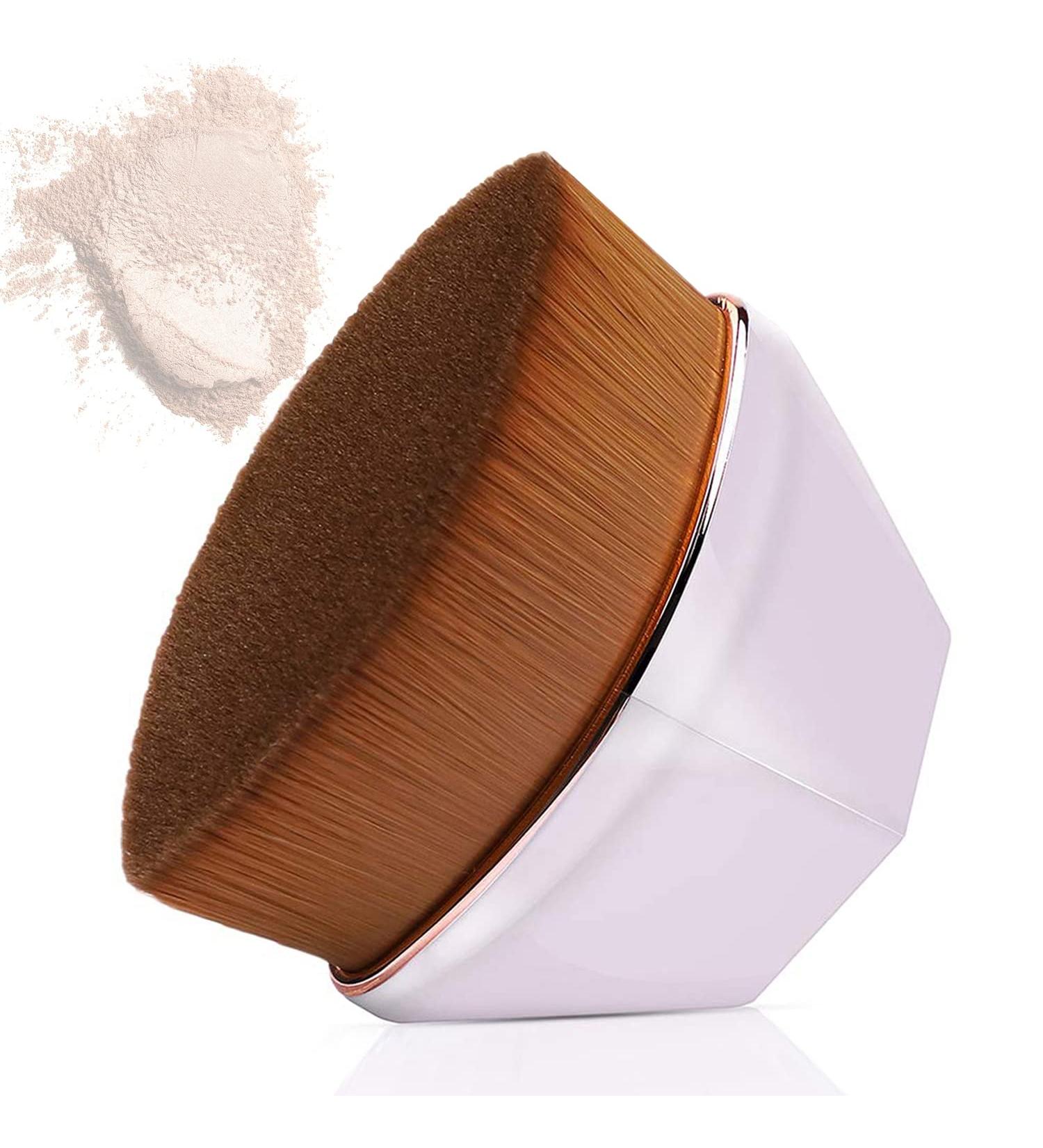 Premium Flat Top Kabuki Foundation Brush for Liquid and Powder Makeup - Pink - Buy Online on GoSupps.com