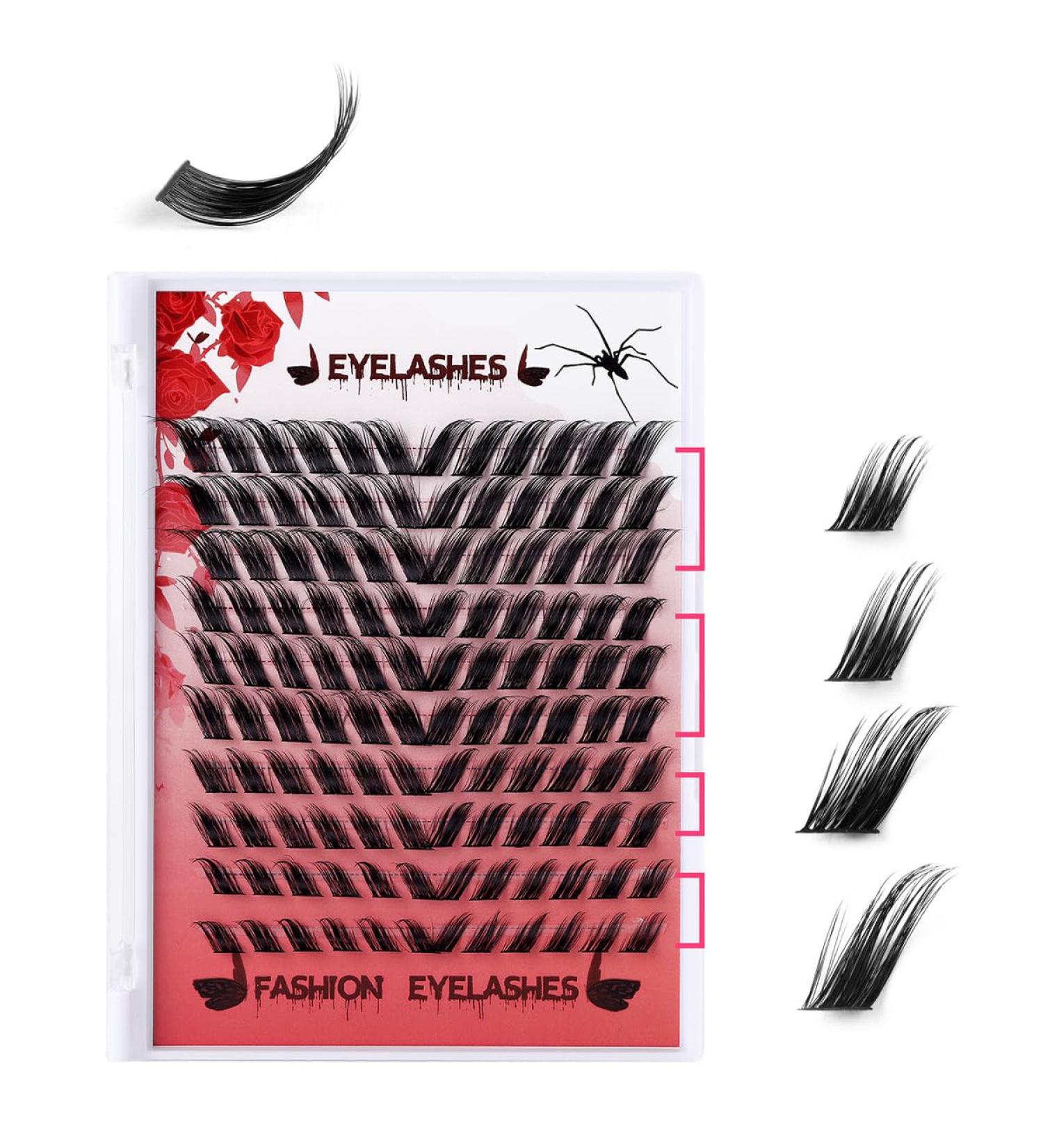 DIY Self Adhesive Eyelashes - 120 Pcs Lash Clusters & 3D Angel Wing Lashes Kit - Easy Apply Reusable D Curl 12-18mm | International Shipping - Buy Online on GoSupps.com