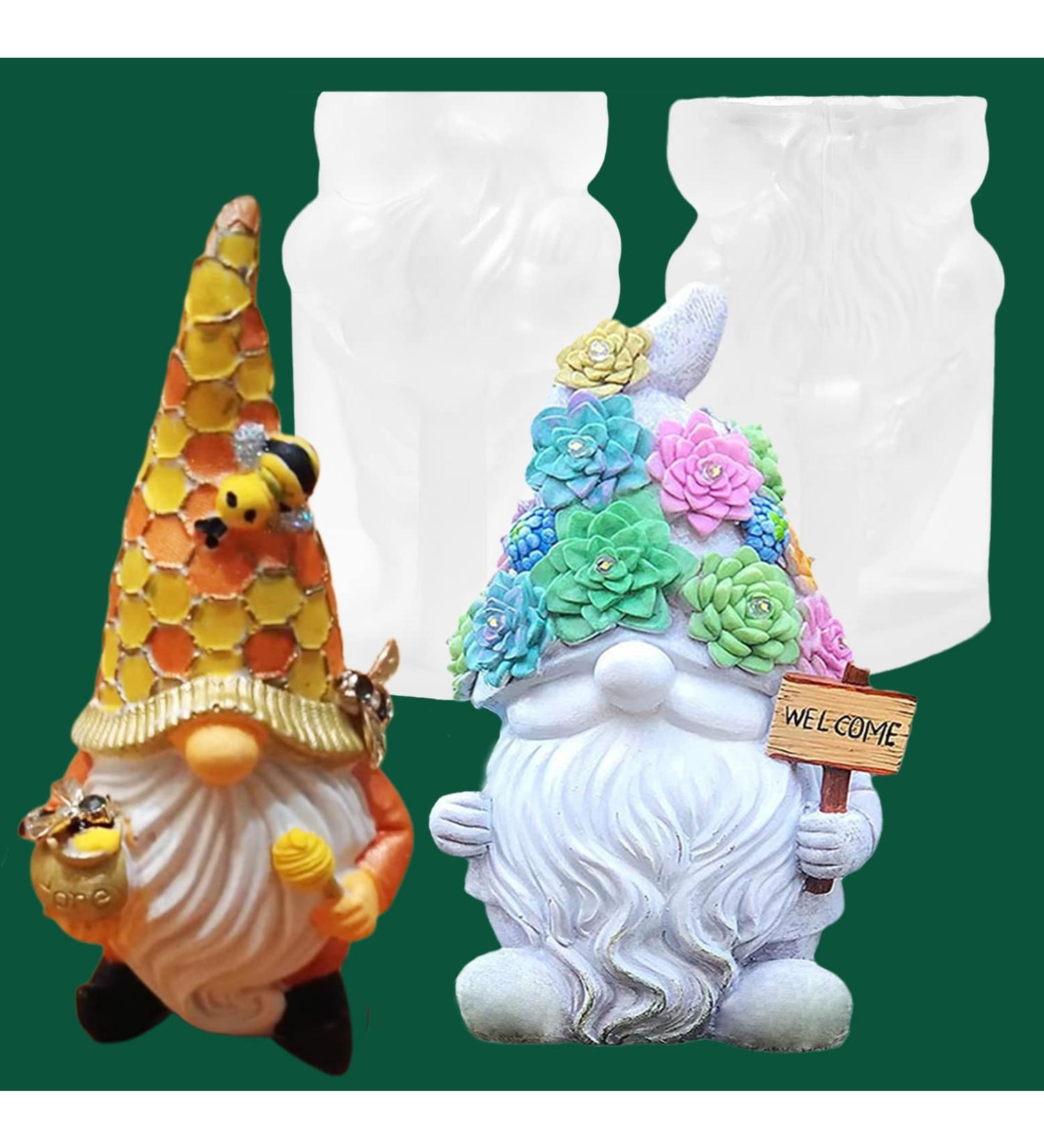 Faceless Santa Claus & Gnome Silicone Candle Molds 2-Pack - Christmas DIY Craft Supplies for Festive Home Gifts - Honey & Flower Design - Buy Online on GoSupps.com
