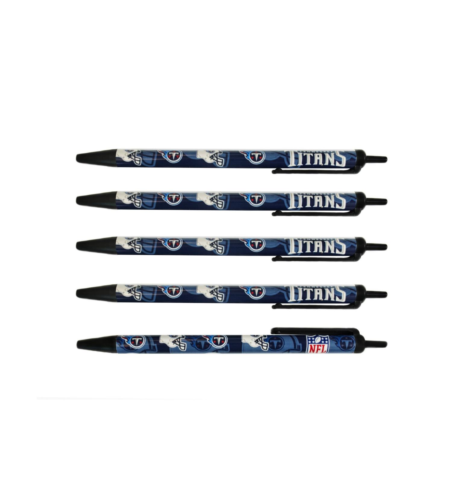 NFL Tennessee Titans Disposable Black Ink Click Pens, 5-Pack
