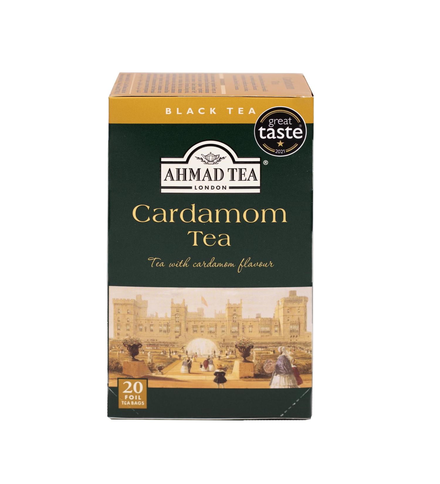 Ahmad Tea Cardamom Tea | Black Tea - 6 x 20 Teabag Sachets - Buy Online on GoSupps.com