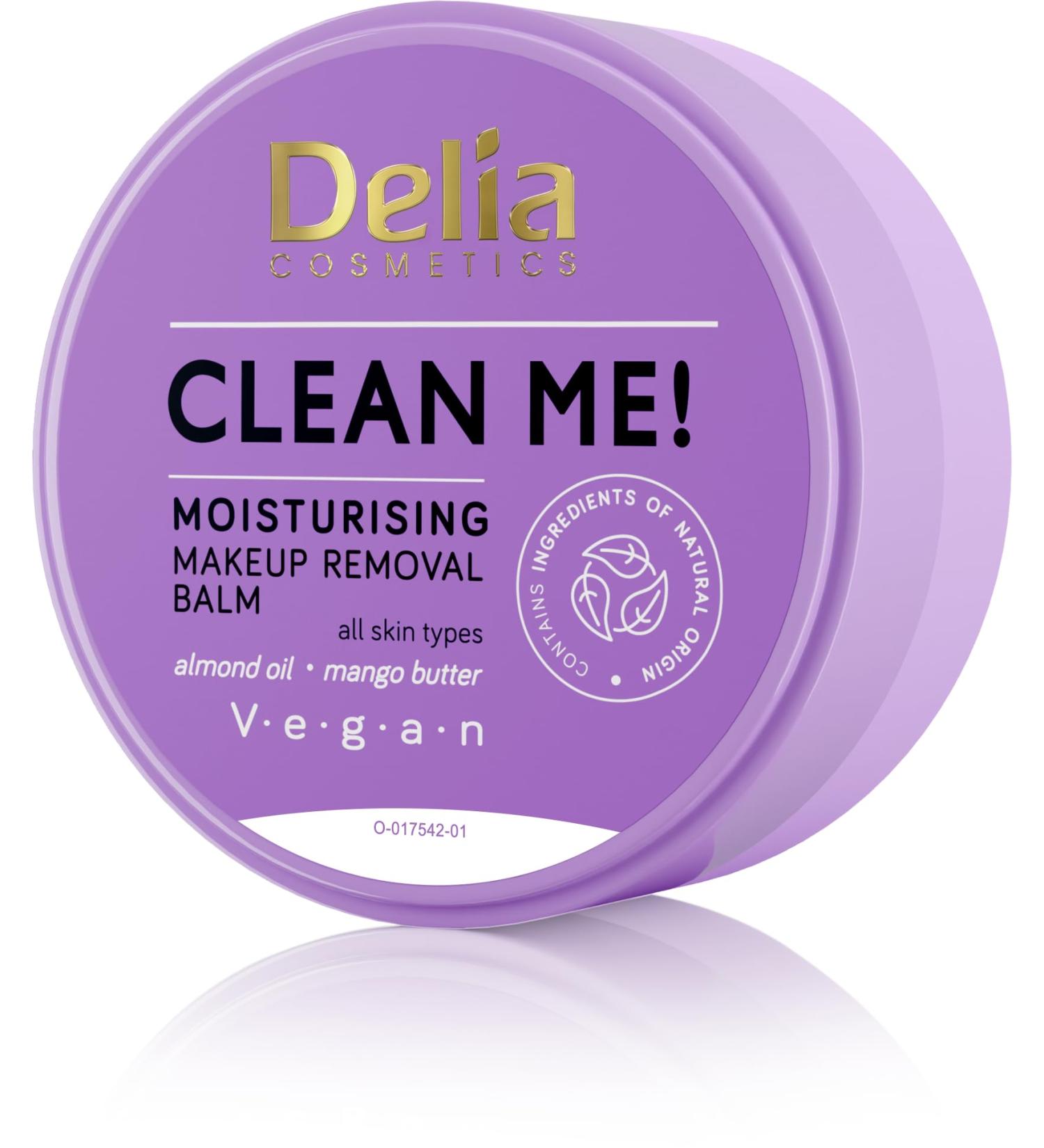 Delia Cosmetics - Clean Me - Face and Eye Makeup Removal Balm - All Skin Types - Almond Oil Cocoa Butter Mango Butter - Cleans Removes Make-up Moisturizes - Vegan Cosmetic - 40g Make Up Removal Balm - Buy Online on GoSupps.com