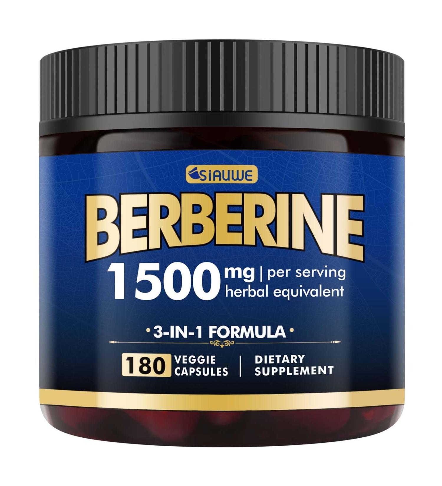 Berberine Supplement - Berberine Weight Loss, High-Potency Berberine 1500MG of Berberine HCL, Plus Citrus Bergamot - for Metabolic, Digestive, and Immune Support - Vegan, Non-GMO, 180 Capsules Berberine 1500mg 180 Count (Pa  - Buy Online on GoSupps.com