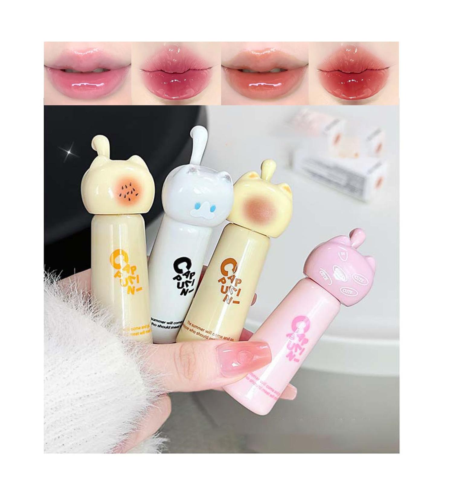 4 Couleurs Gloss L vres Hydratant Gloss L vres Brillant Mignon Chat Gel e Liquide Rouges L vres Hydratant Brillant Verre Finition Lipgloss - Buy Online on GoSupps.com