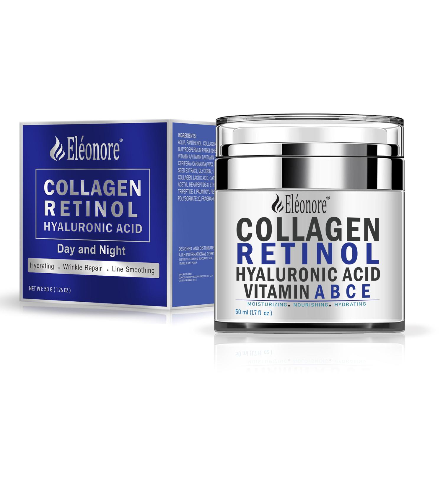 El onore All Natural Face Moisturizer - Anti Aging Collagen Cream with Retinol & Hyaluronic Acid - 1.7 Oz/50ml - Buy Online on GoSupps.com