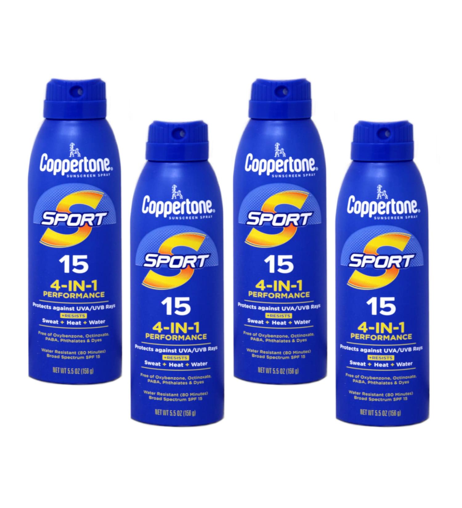 Coppertone Sport SPF 15 Continuous Spray Sunscreen - 5.5 oz (Pack of 4) - Buy Online on GoSupps.com