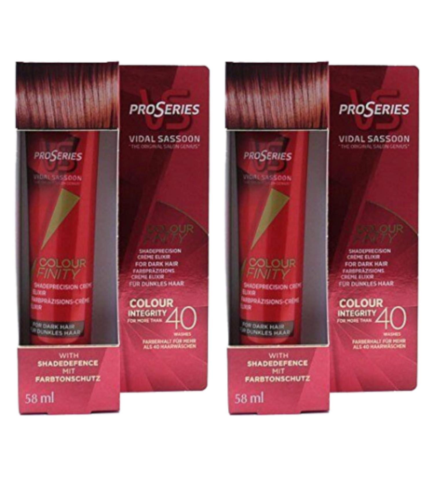 Vidal Sassoon Couleur Facefinity Ombre Pr cision Cr me Elixir - Protection Votre Cheveux Couleur pour Jusqu' 40 Lavages pour Fonc Teintes (Paquet de 2) 58ml Chaque