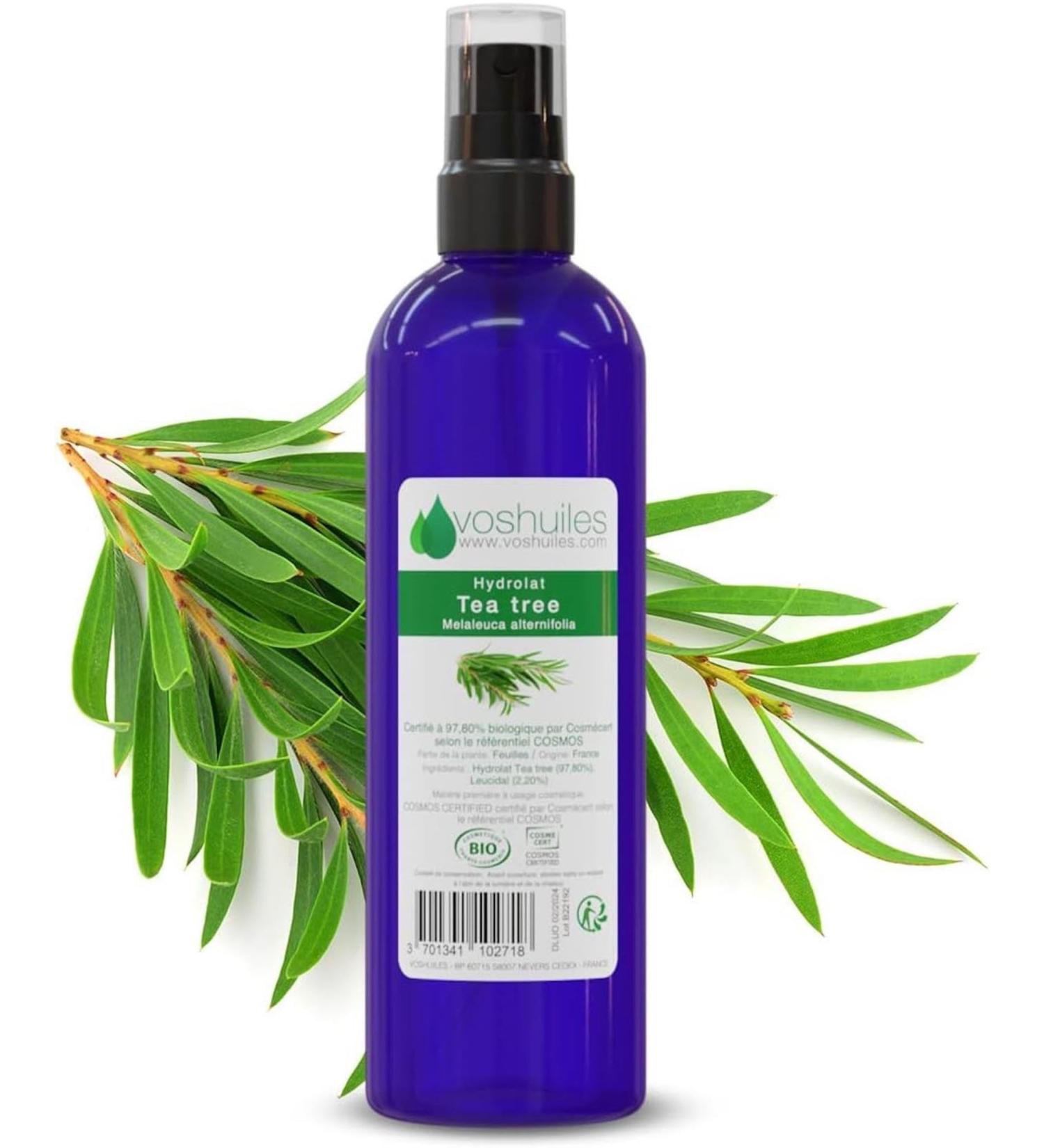 VOSHUILES - Hydrolat de Tea Tree COSMOS - Eau Florale Arbre Th Purifiante et Apaisante pour Soins de la Peau et Cheveux - 100% Pur et Naturel - 200 ml Tea Tree BIO 200 ml (Lot de 1) - Buy Online on GoSupps.com