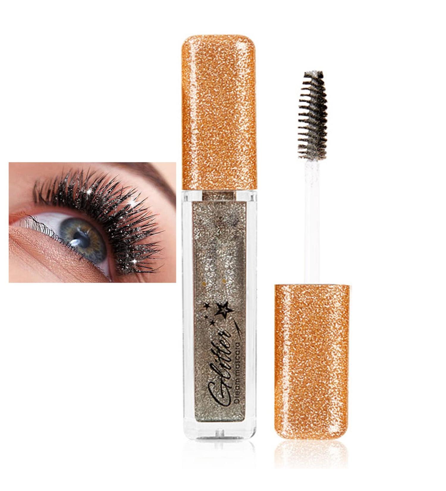 Rosarden Black Glitter Waterproof Mascara - Long-Lasting Shiny Sparkle Diamond Makeup for Volume and Length - Smudge Proof for Party Wedding - Buy Online on GoSupps.com