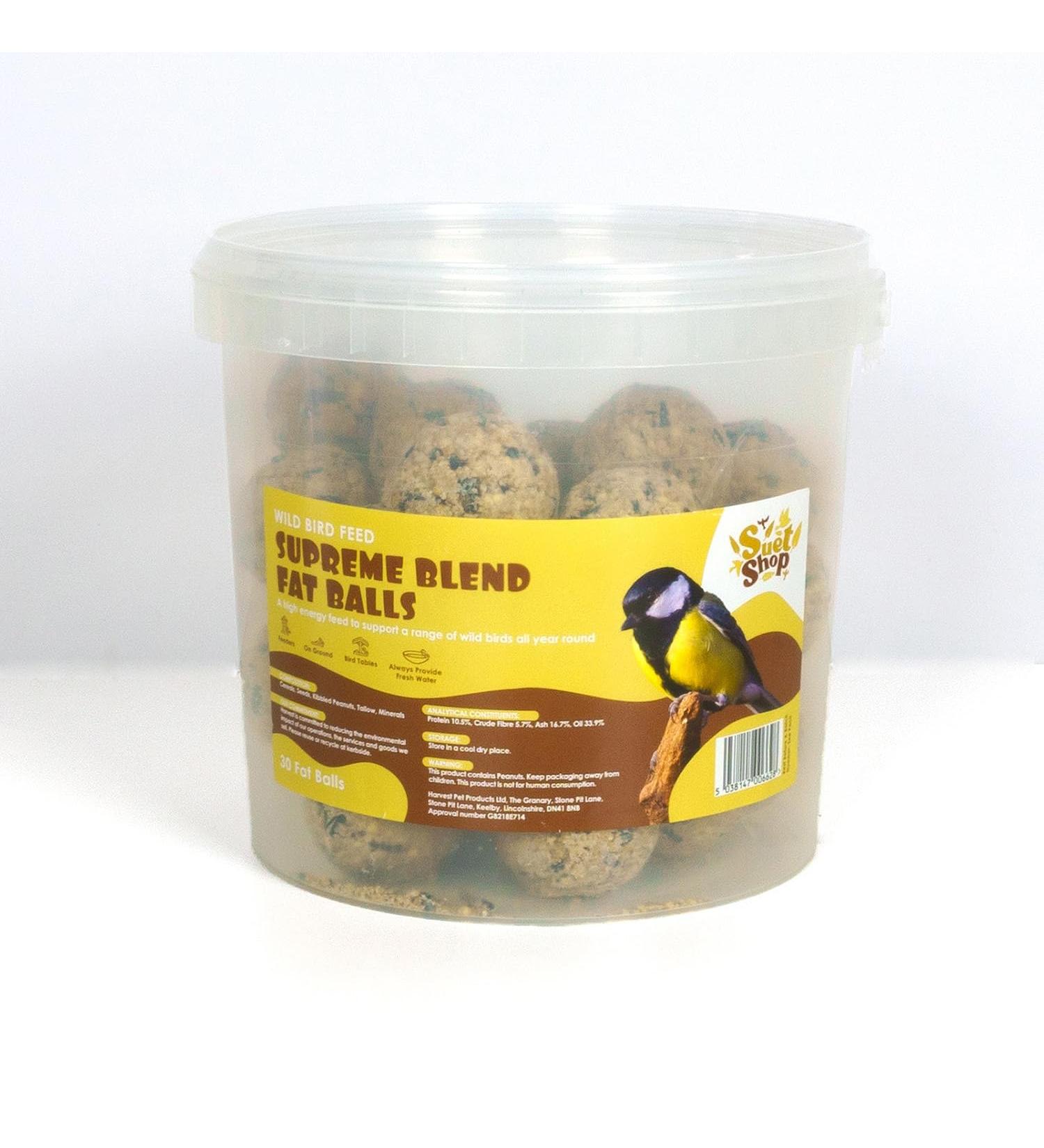 Suet Shop Supreme Suet Fat Balls 80g x 30 - High Energy & Protein for Wild Birds - Buy Online on GoSupps.com