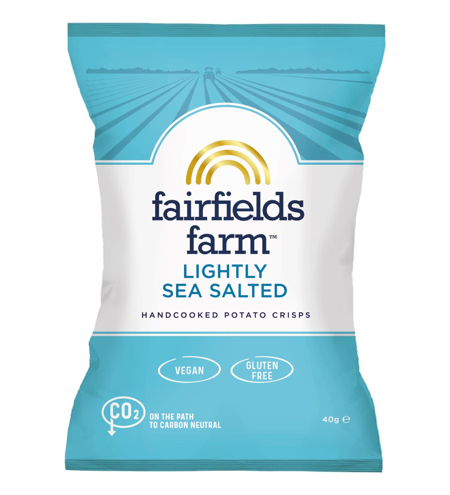 Fairfields Farm Crisps Lightly Sea Salted Hand Cooked Potato Crisps 40g | Pack of 20 - Buy Online on GoSupps.com