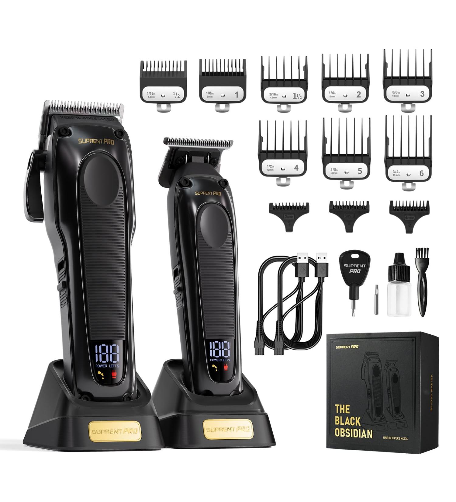 Professional Hair Clippers for Men | High Torque Brushless Motor | Cordless Trimmer & Detachable Blade | Premium Barber Kit with Charging Stand | Best Gift - Buy Online on GoSupps.com
