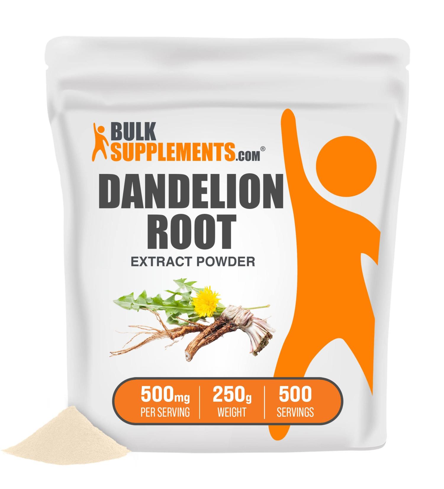Dandelion Extract Powder 500g - Liver & Kidney Support Supplement - BulkSupplements.com - Buy Online on GoSupps.com