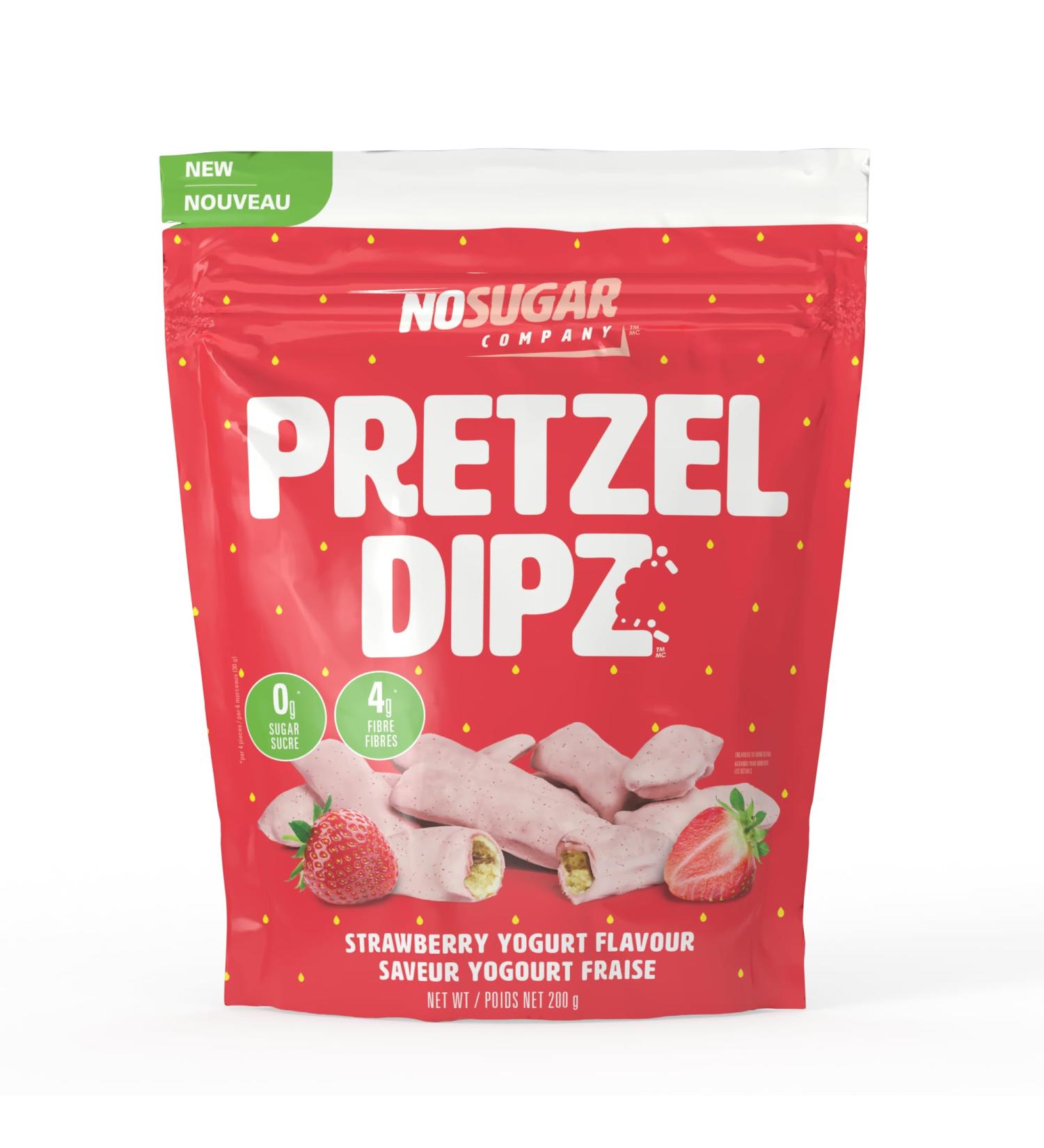 No Sugar Pretzel Sticks Strawberry Yogurt Covered Diet Pretzel Crisps Sweet Salty Crunchy Perfection Snack and Share 0g Sugar 4g Fibre -1 Pack (200g) - Buy Online on GoSupps.com