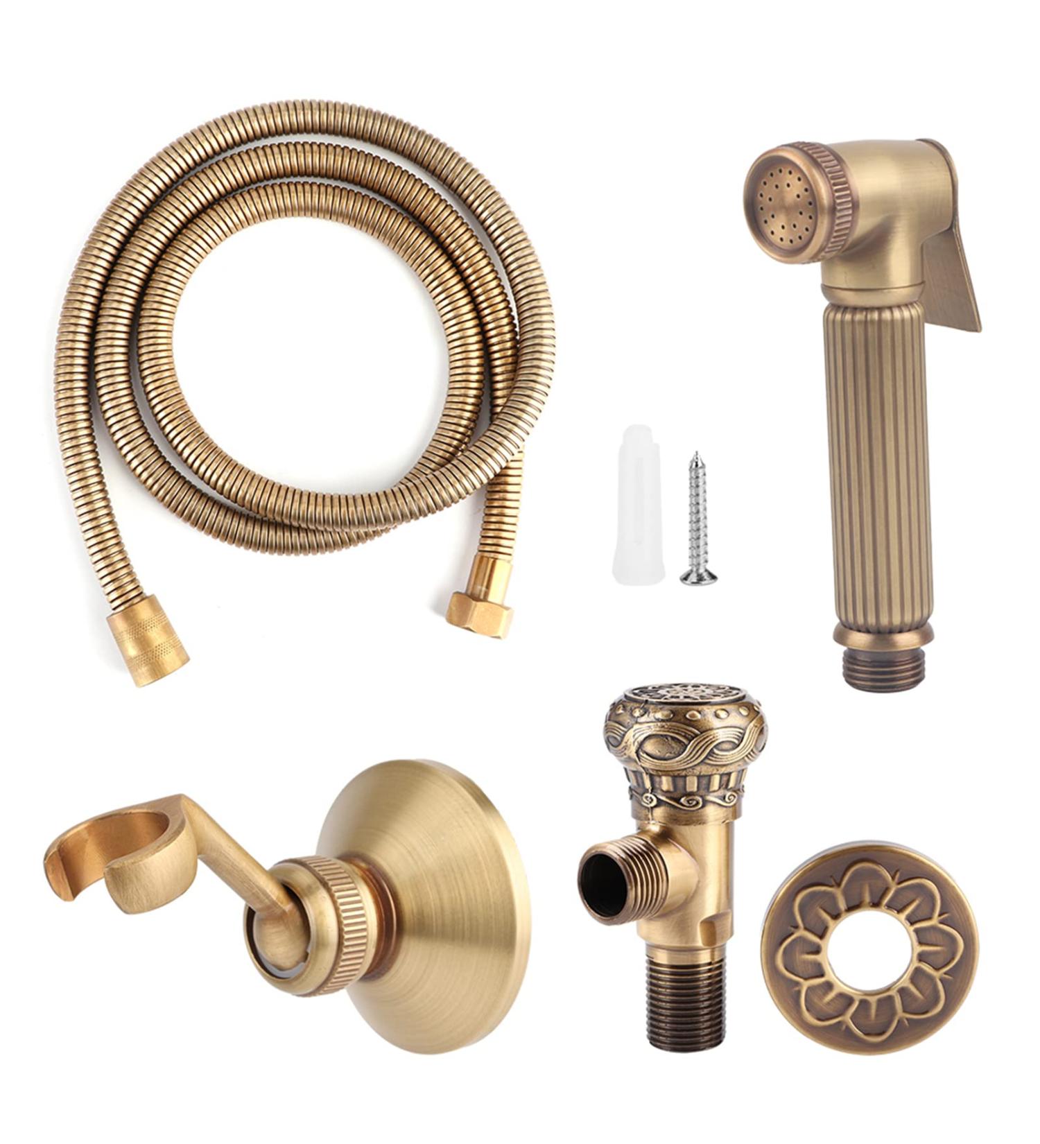 Vintage Brass Handheld Bidet Sprayer Kit | Stylish Bathroom Accessories for International Shipping - Buy Online on GoSupps.com