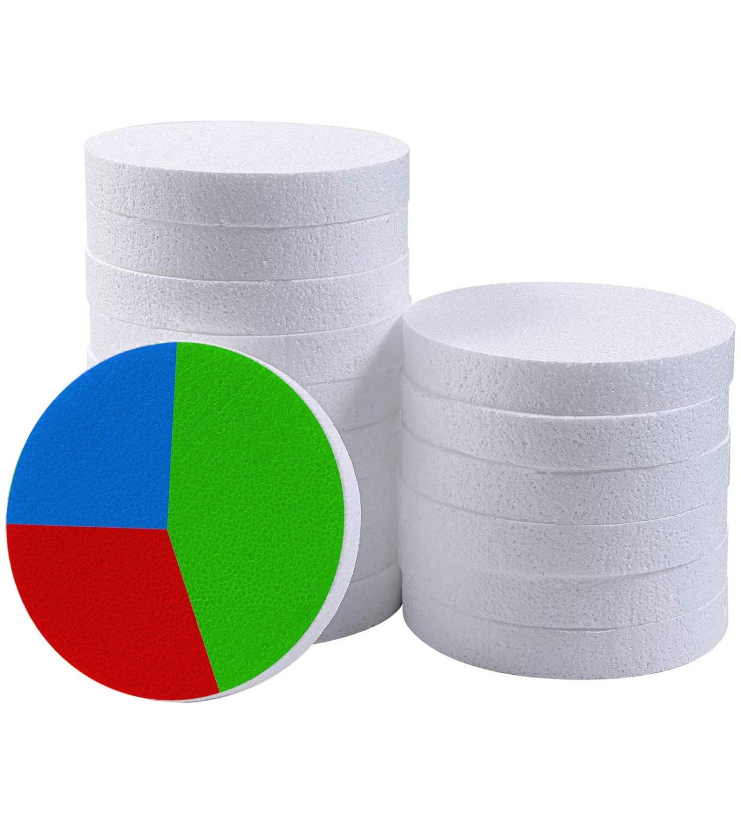 16PCS 6x6x1 inch White EPS Foam Circles for Arts & Crafts - Blank Round Craft Foam Discs for Modeling, Sculpting, Kids Art Projects, Floral Arrangements - Holiday Decor Supplies - Buy Online on GoSupps.com