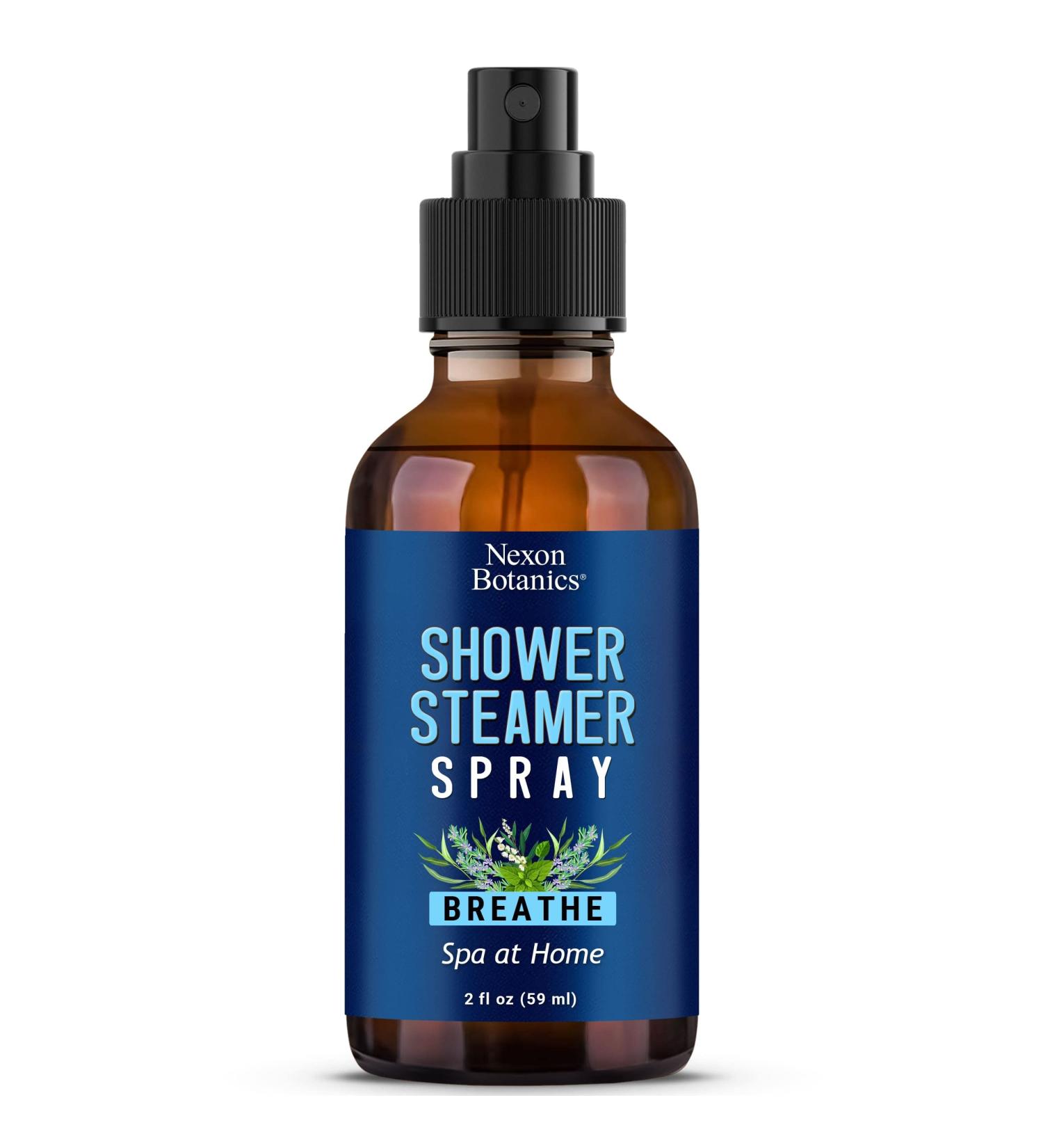 Breathe Shower Steamer Spray 2 fl oz - Peppermint Eucalyptus Aromatherapy Mist - Spa at Home with Natural Essential Oil Blend - Fresh Steam Shower Spray by Nexon Botanics - Buy Online on GoSupps.com