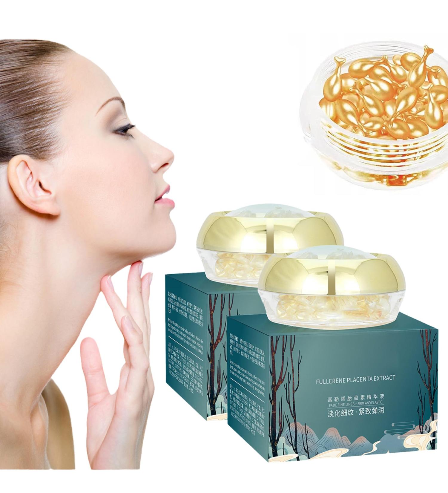 Sheep Placenta Essence Serum Fullerene Essence Sheep Placenta Capsules for Face (2pcs) - Buy Online on GoSupps.com
