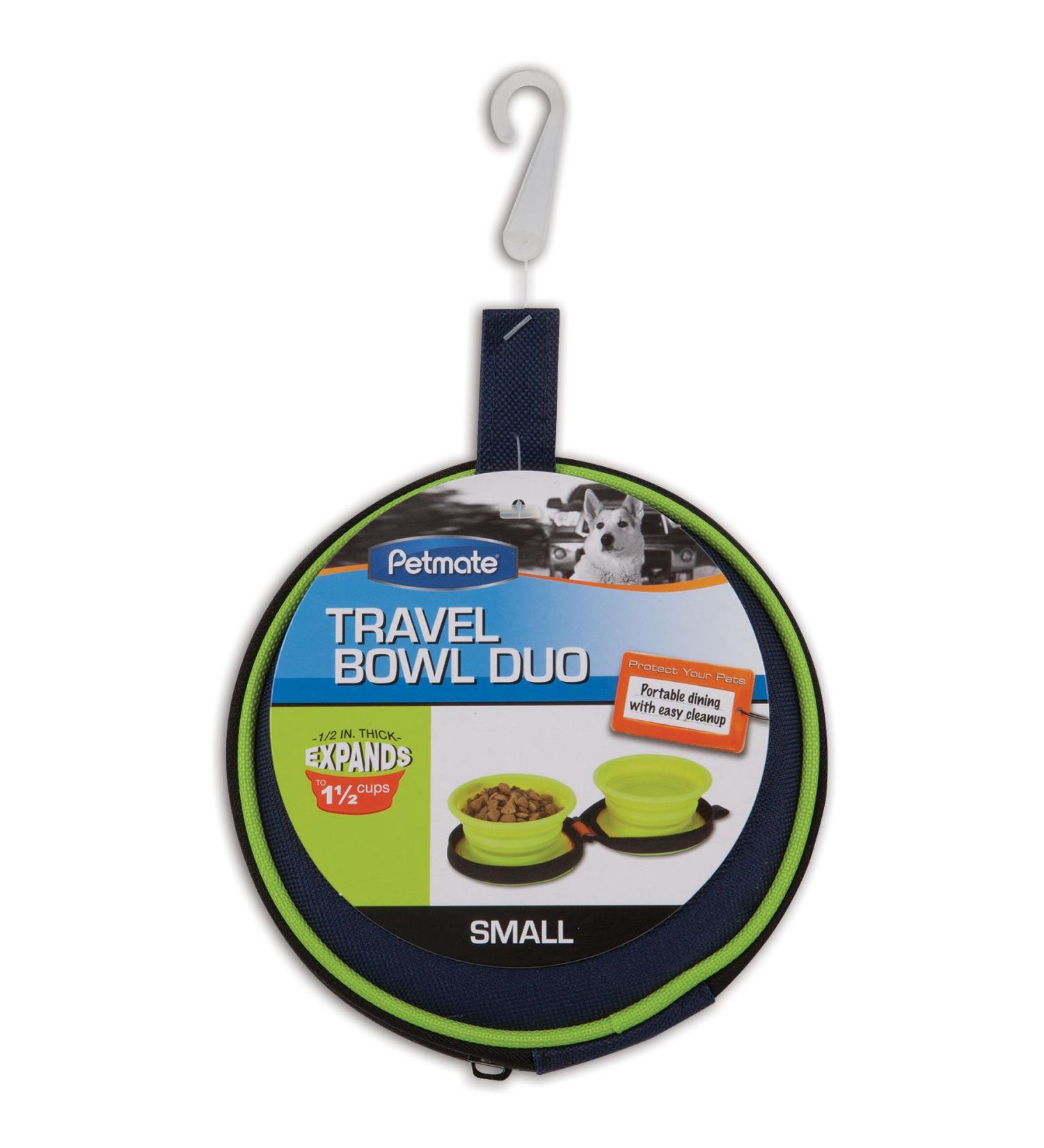 Petmate Silicone Duo Travel Bowl 1.5 Cup - Navy Blue/ Go Go Green - Buy Online on GoSupps.com