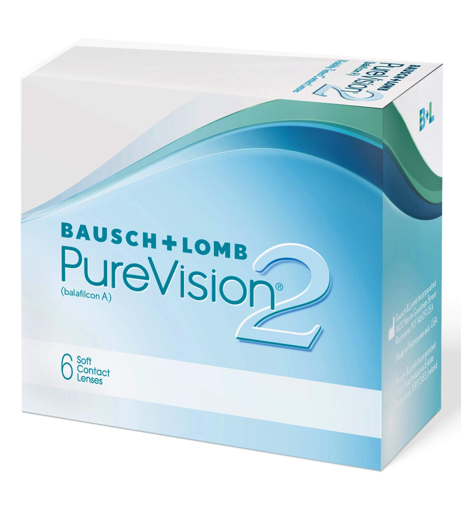 Buy Bausch + Lomb PureVision 2 Monthly Lenses - Thin Spherical Contact Lenses 6 Pack BC 8.6 mm DIA 14 -10 Diopters - International Shipping - Buy Online on GoSupps.com