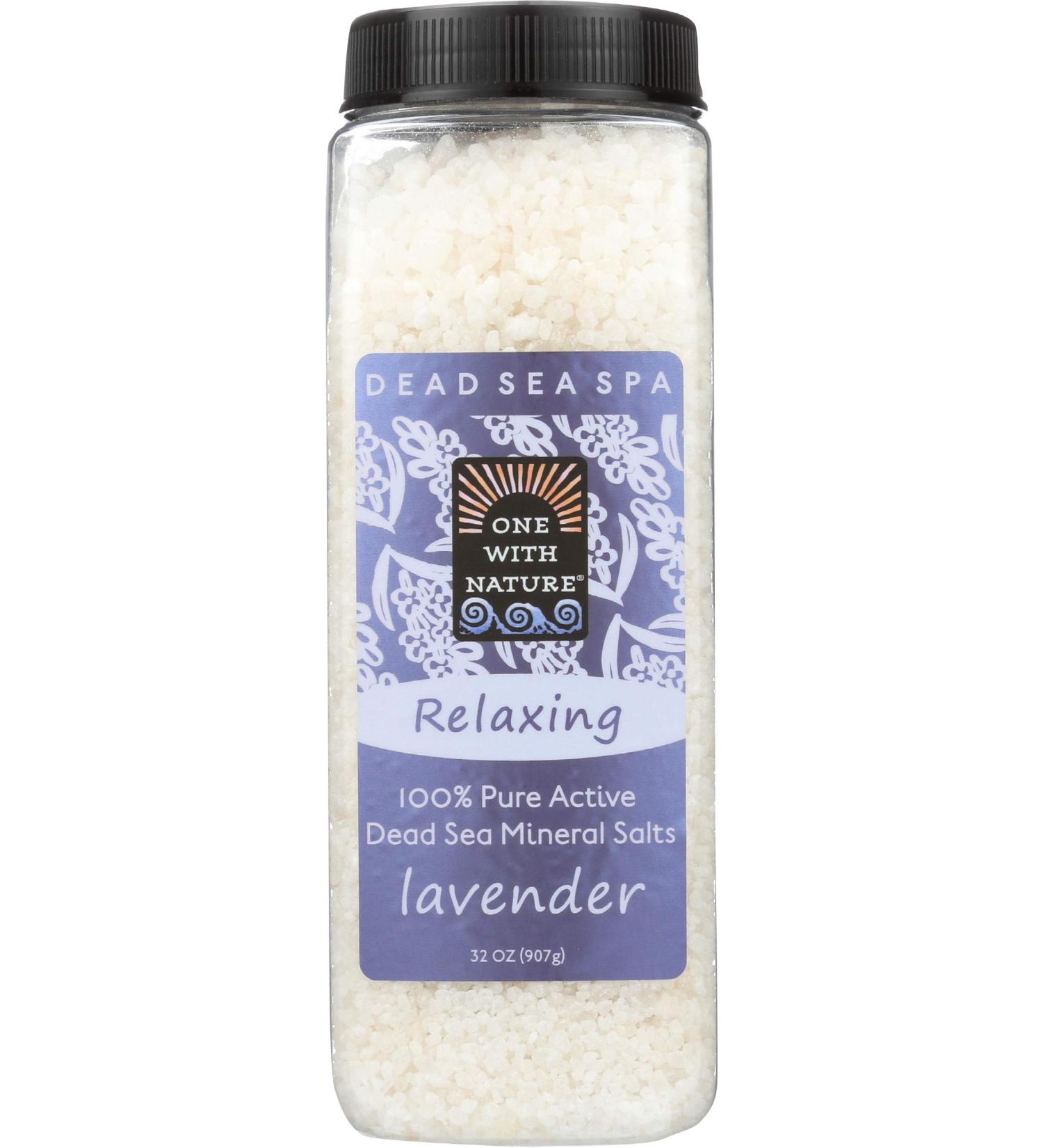 One with Nature Dead Sea Mineral Salts - Relaxing Lavender, 2 lbs (907 g) for Ultimate Relaxation - Buy Online on GoSupps.com