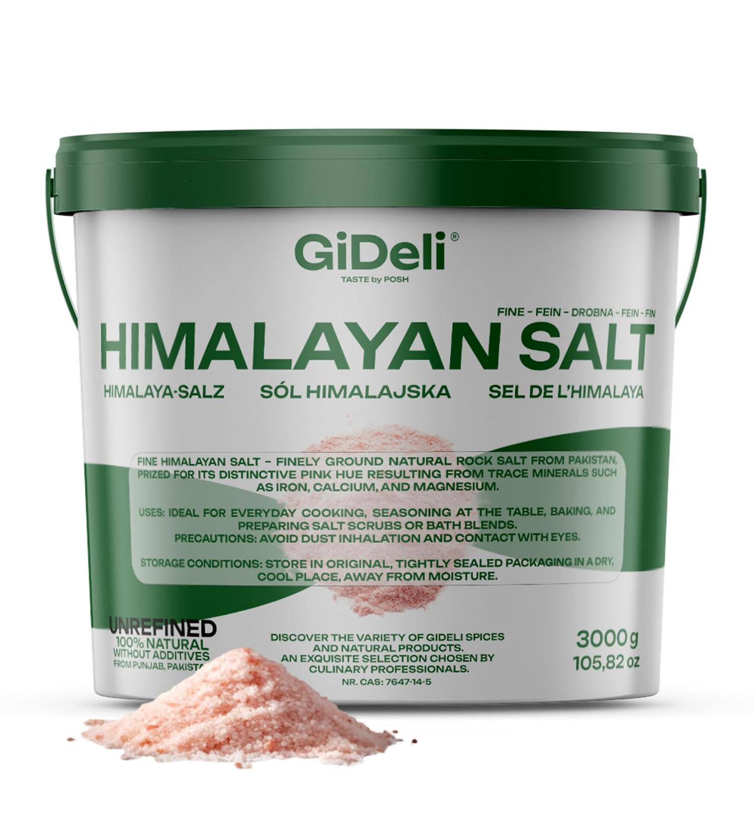  GiDeli GiDeli Himalayas Natural Unrefined Fine Salt from Pakistan for Kitchen Baking Bathroom 3kg - Buy Online on GoSupps.com
