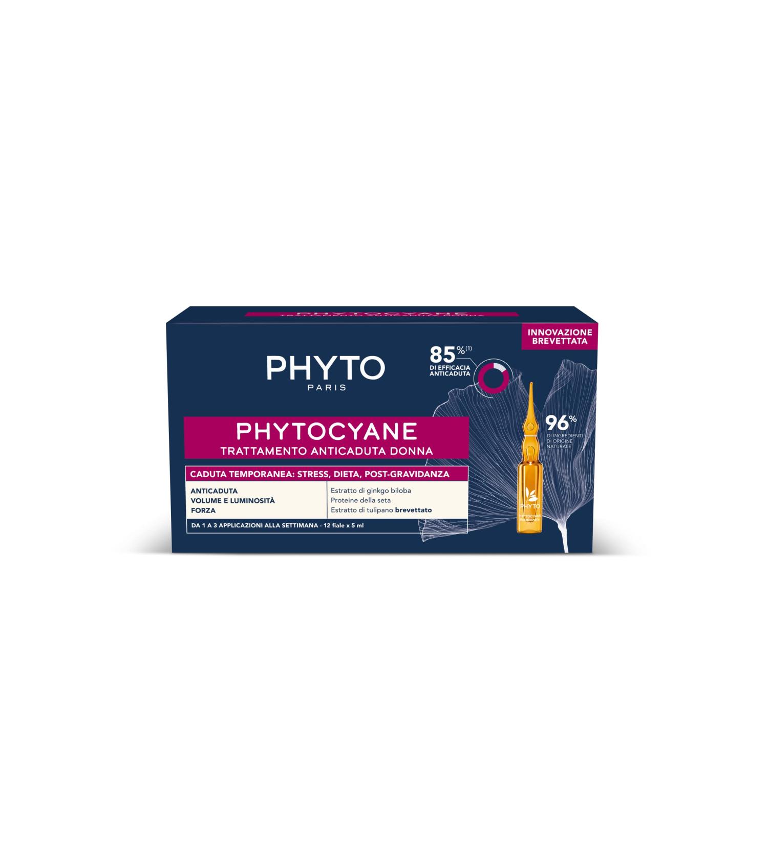 Phyto Phytocyane Anti-Hair Loss Treatment in Ampoules Optimal for Temporary Female Hair Loss 12 Vials of 5 ml - Buy Online on GoSupps.com