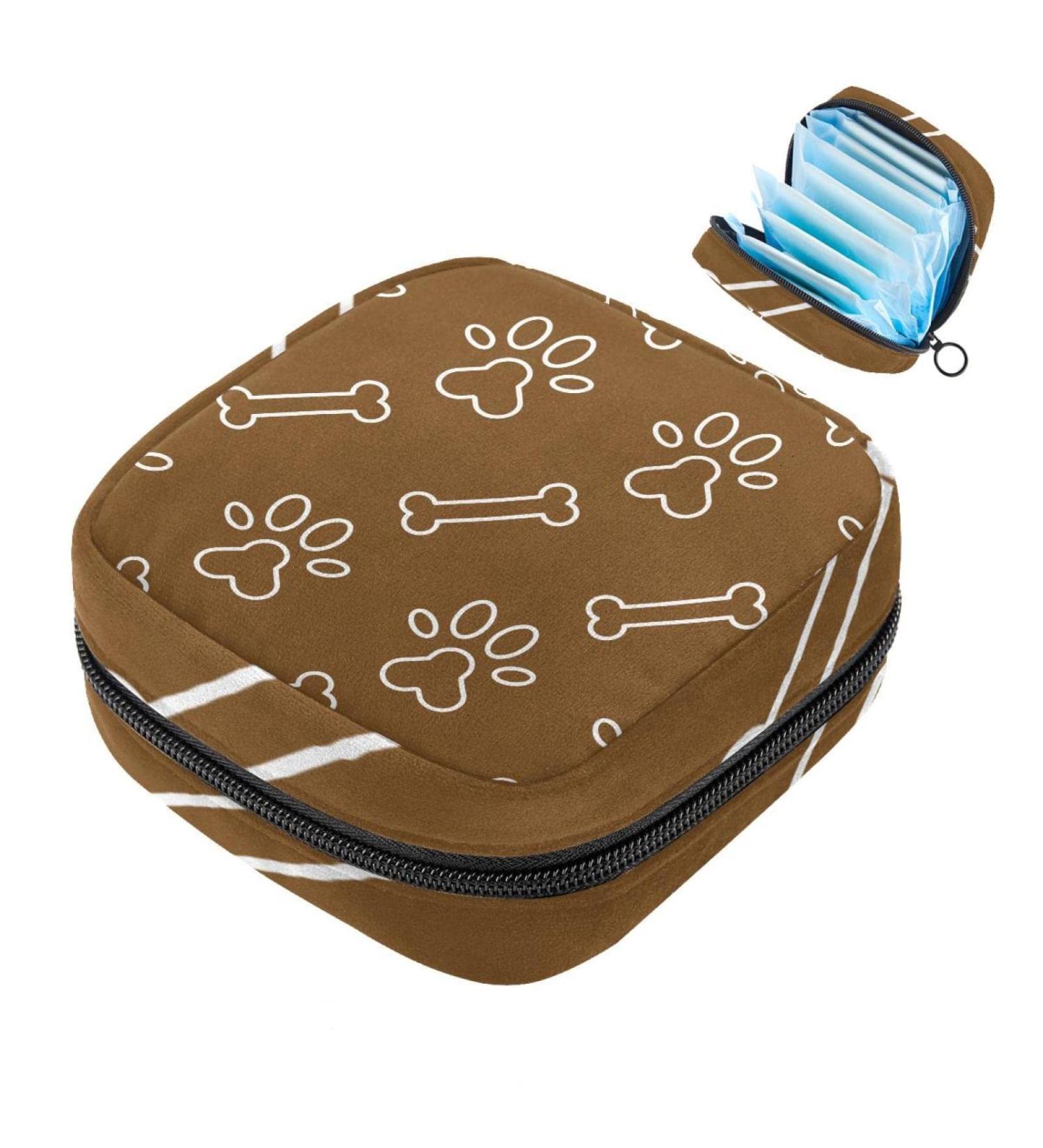 Feminine Product Pouch with Dog Seamless Pattern - Sanitary Napkin Storage Bag and Nursing Pad Holder for Women and Girls - Buy Online on GoSupps.com