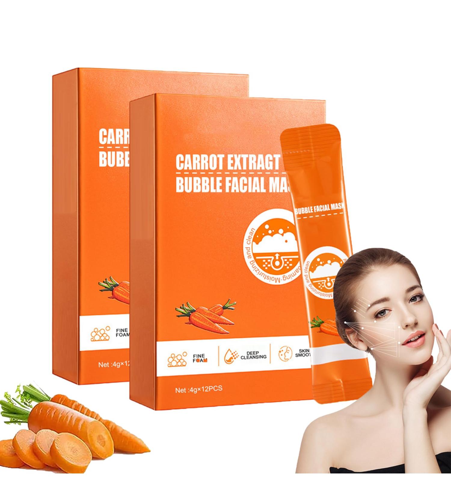 Carrot Extract Bubble Facial Mask - Deep Pore Cleansing & Moisturizing - 2 Pack-24Pcs - Buy Online on GoSupps.com
