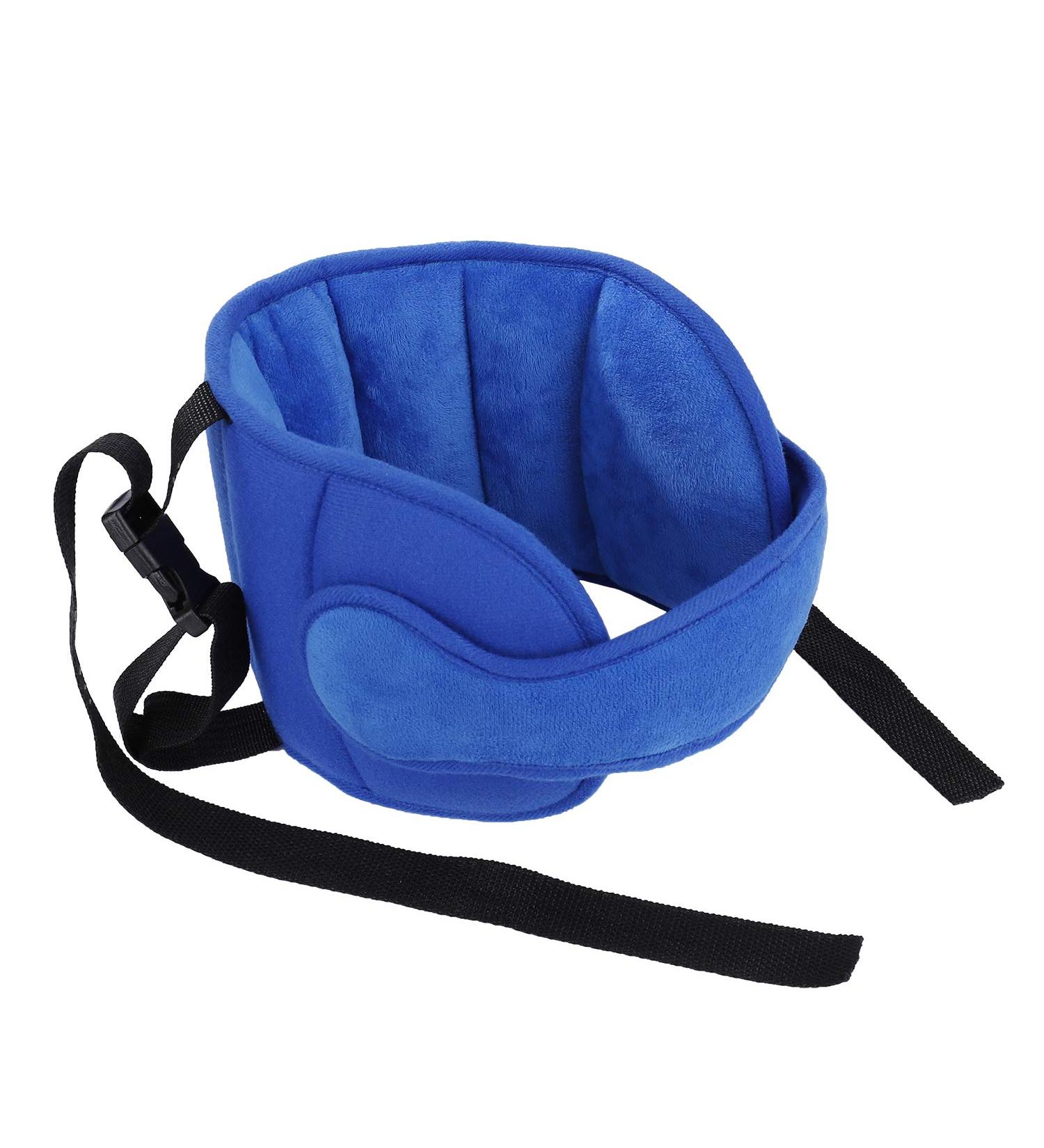 Adjustable Cotton Child Car Head Support & Neck Protector - Blue | Seat Headrest for Baby, Kids, Toddlers - Buy Online on GoSupps.com