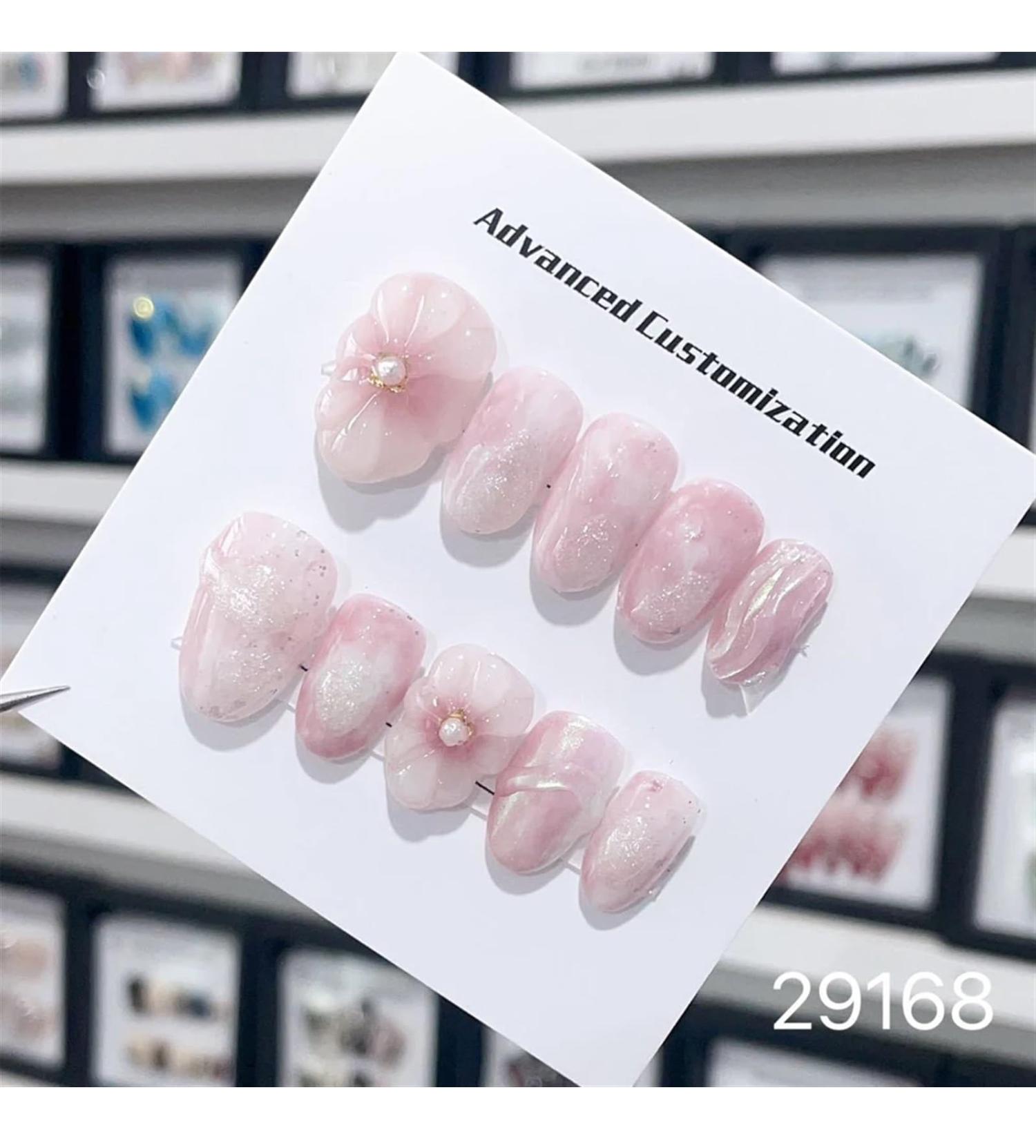 Nail Tips False Nails Tips Art Press on Nails Hand Made Fake Nails Painting Alloy Chain Decor Luxury Magic Mirror Power Design Punk Press On Nails(29168 L) - Buy Online on GoSupps.com