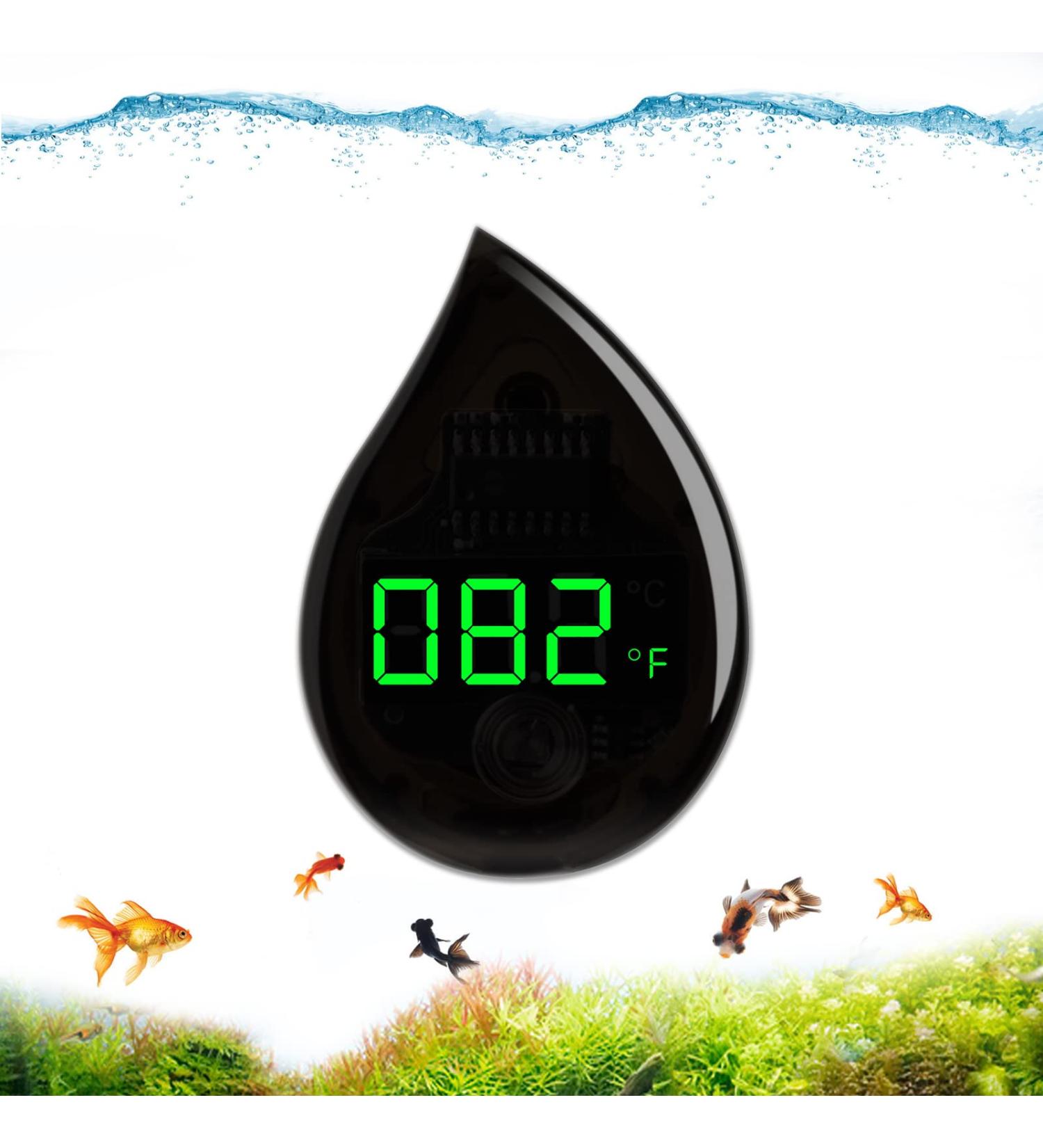 Aggforbl Aquarium Thermometer - Accurate Digital Display Fish Tank Temperature Sensor with LED - Low Energy Consumption - Ideal for Reptile or Fish Tanks - Buy Online on GoSupps.com