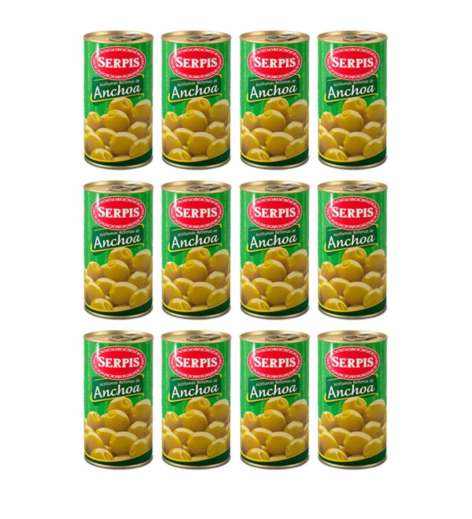 Serpis Olives Stuffed With Anchovies 300 gr Pack of 12