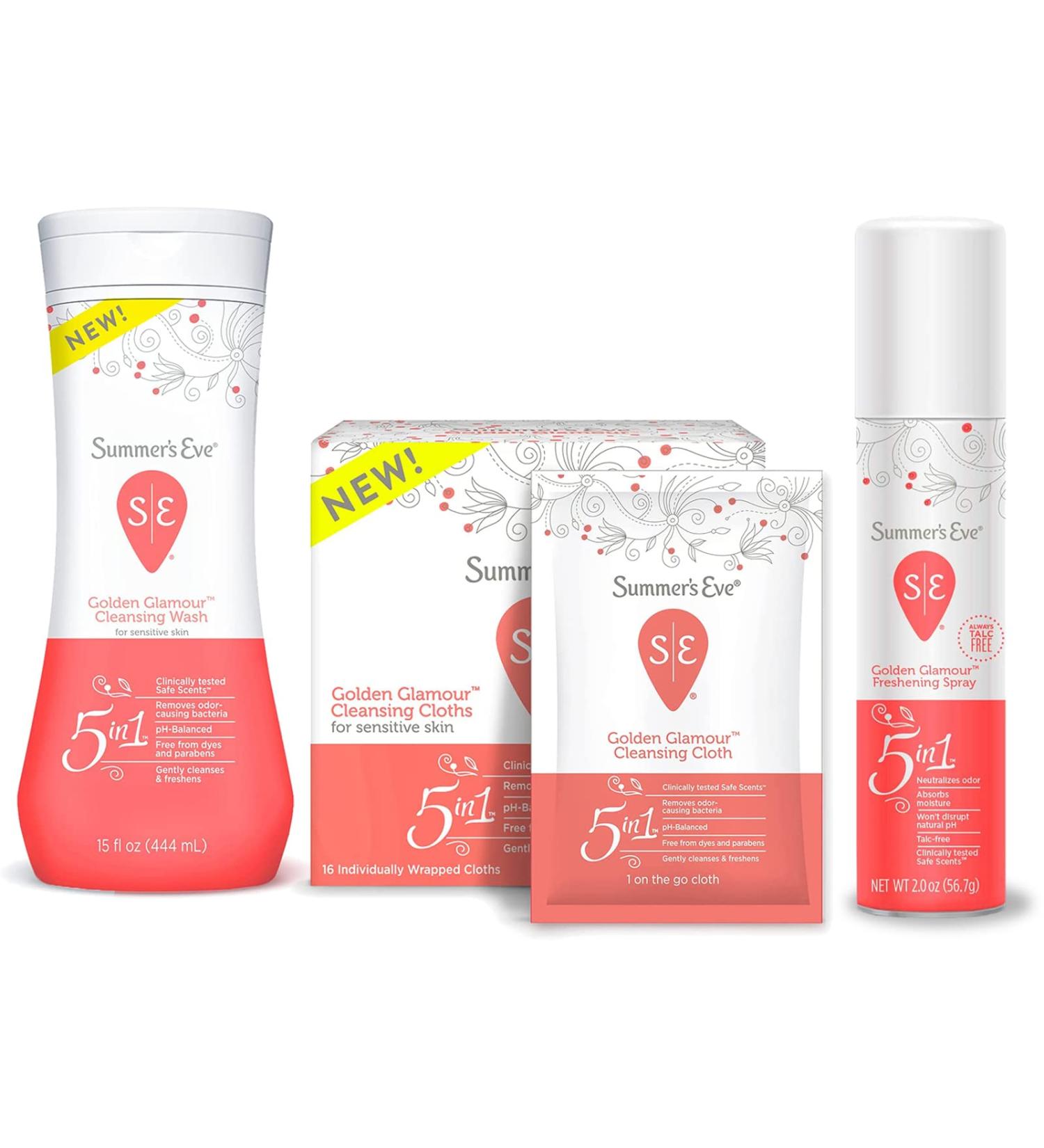 Summer's Eve 5-in-1 Golden Glamour Cleansing Wash 15 fl oz | Gentle Feminine Care - Buy Online on GoSupps.com