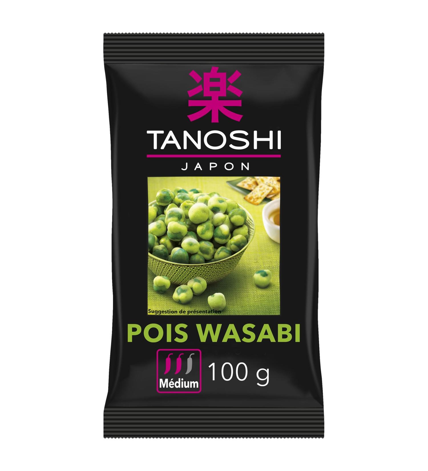 TANOSHI - Wasabi Peas - Japanese Aperitif - Hot Taste - Glutamate Free Added - Pack of 100g - Buy Online on GoSupps.com