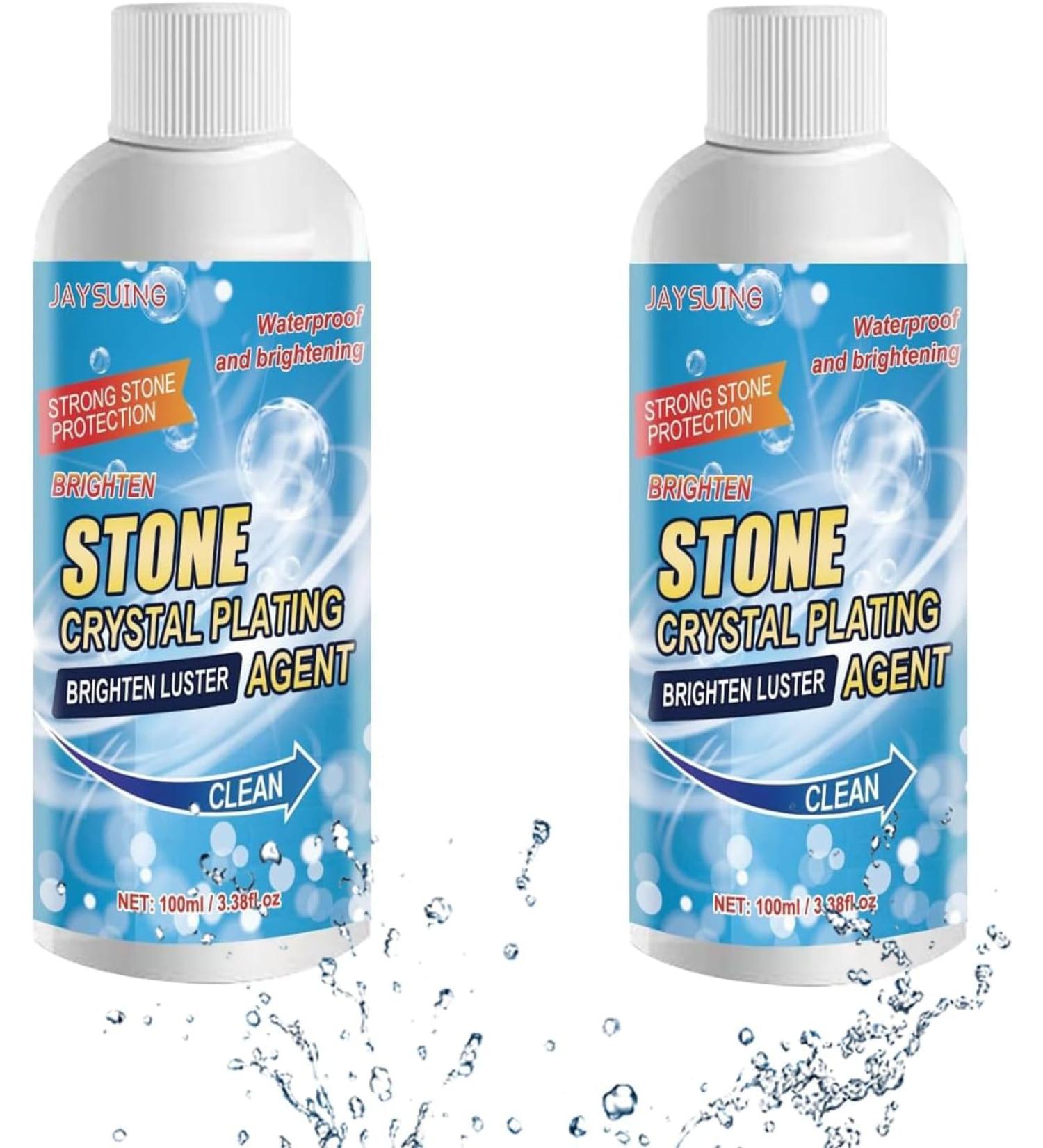 Stone Stain Remover Cleaner Advanced Marble Care Kit Stain Remover Crystal Plating and Polishing Agent for Kitchen Patio and Backyard Surfaces (2 bottle) - Buy Online on GoSupps.com