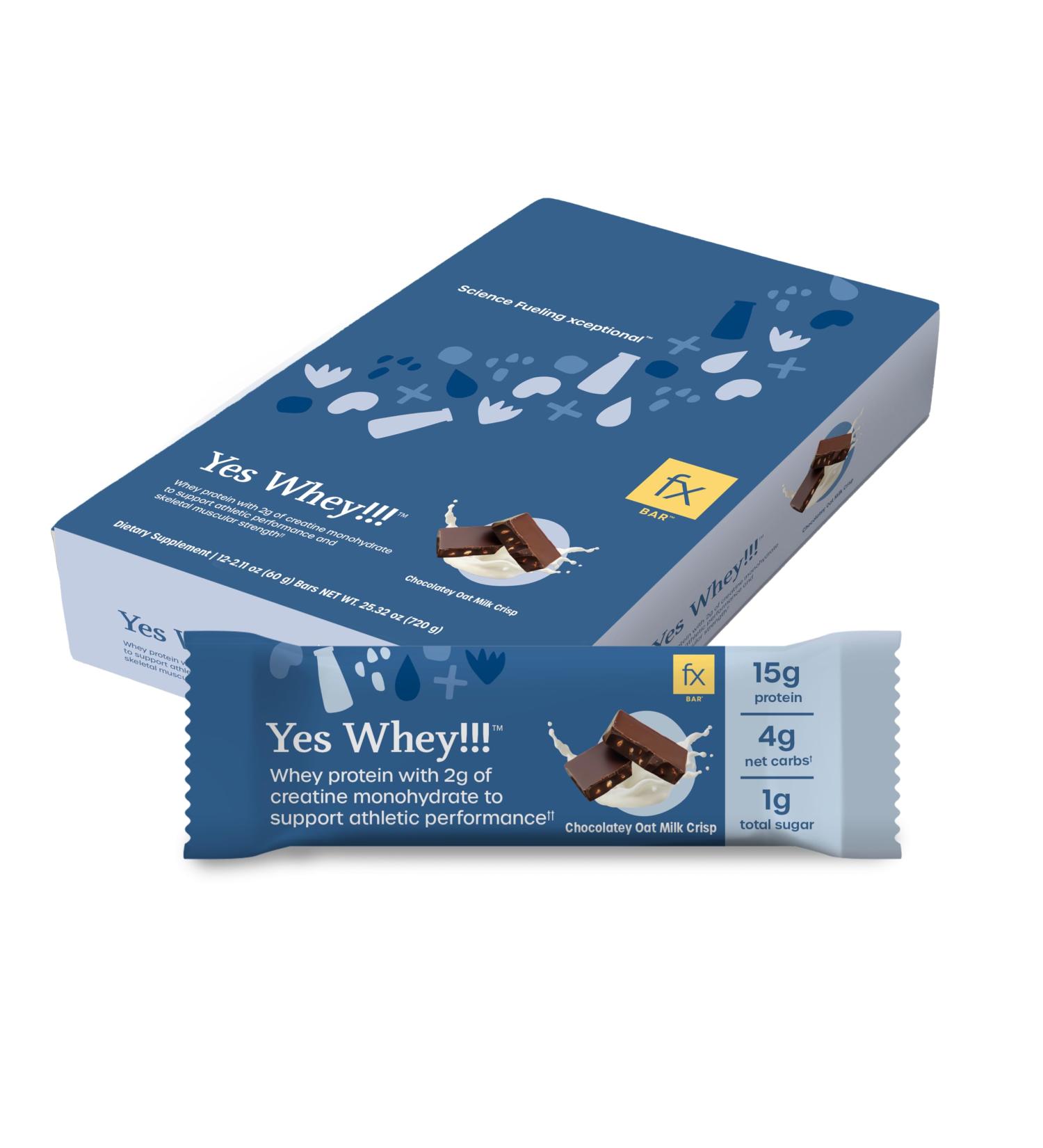 Buy Fx Yes Whey Bar - 15g Protein Low Sugar Energy & Muscle Support - Soy-Free Chocolate Oat Milk Crisp - International Shipping Available - Buy Online on GoSupps.com