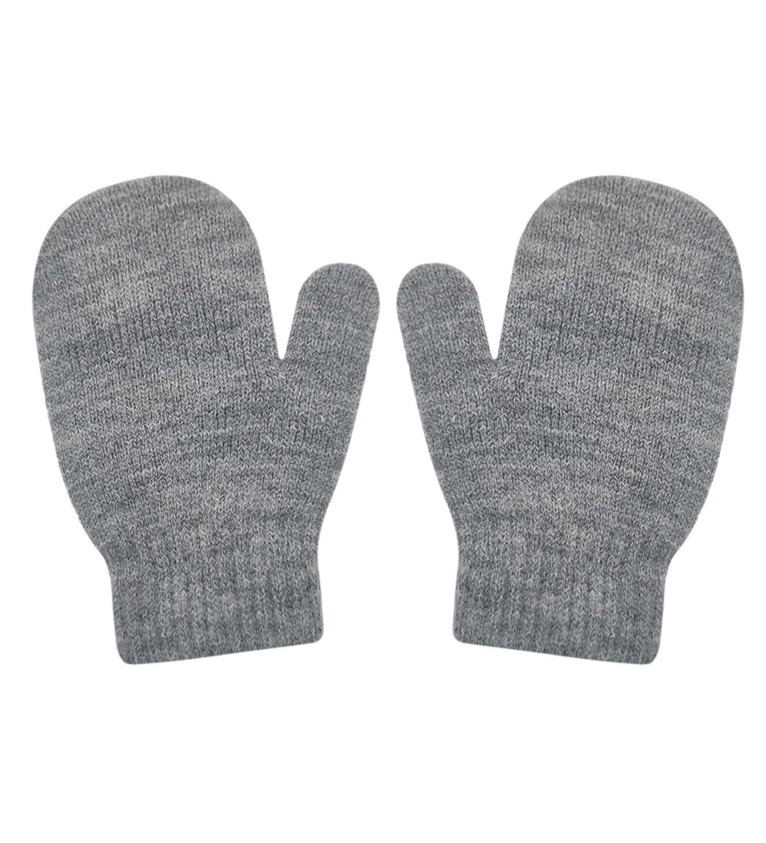 ALLY-MAGIC Toddler Knitted Mittens | Winter Warm Stretch Gloves for Babies | Soft Grey Baby Mittens - Buy Online on GoSupps.com