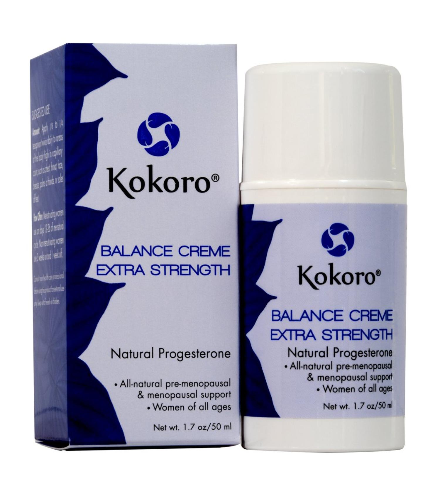 Kokoro Extra Strength Natural Progesterone Balance Creme 1.7 oz Pump - Menopause Support, Paraben-Free, Vegan Formula - Buy Online on GoSupps.com