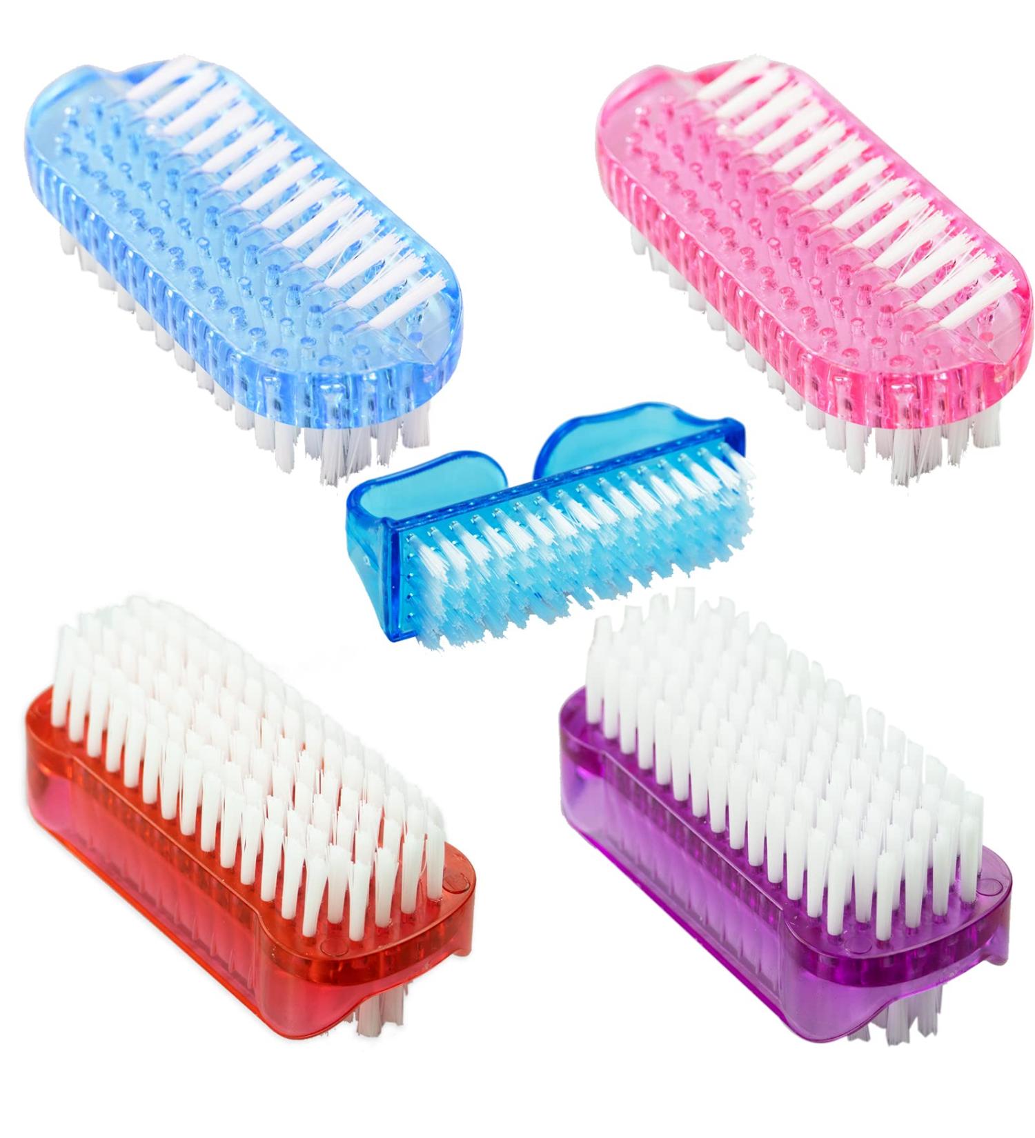 5 Pcs Plastic Handle Double Sided Nail Clean Brush Set - Vertical Scrubbing Brush for Nails, Toes, Hands - Ideal for Garden, Home, Salon - Buy Online on GoSupps.com