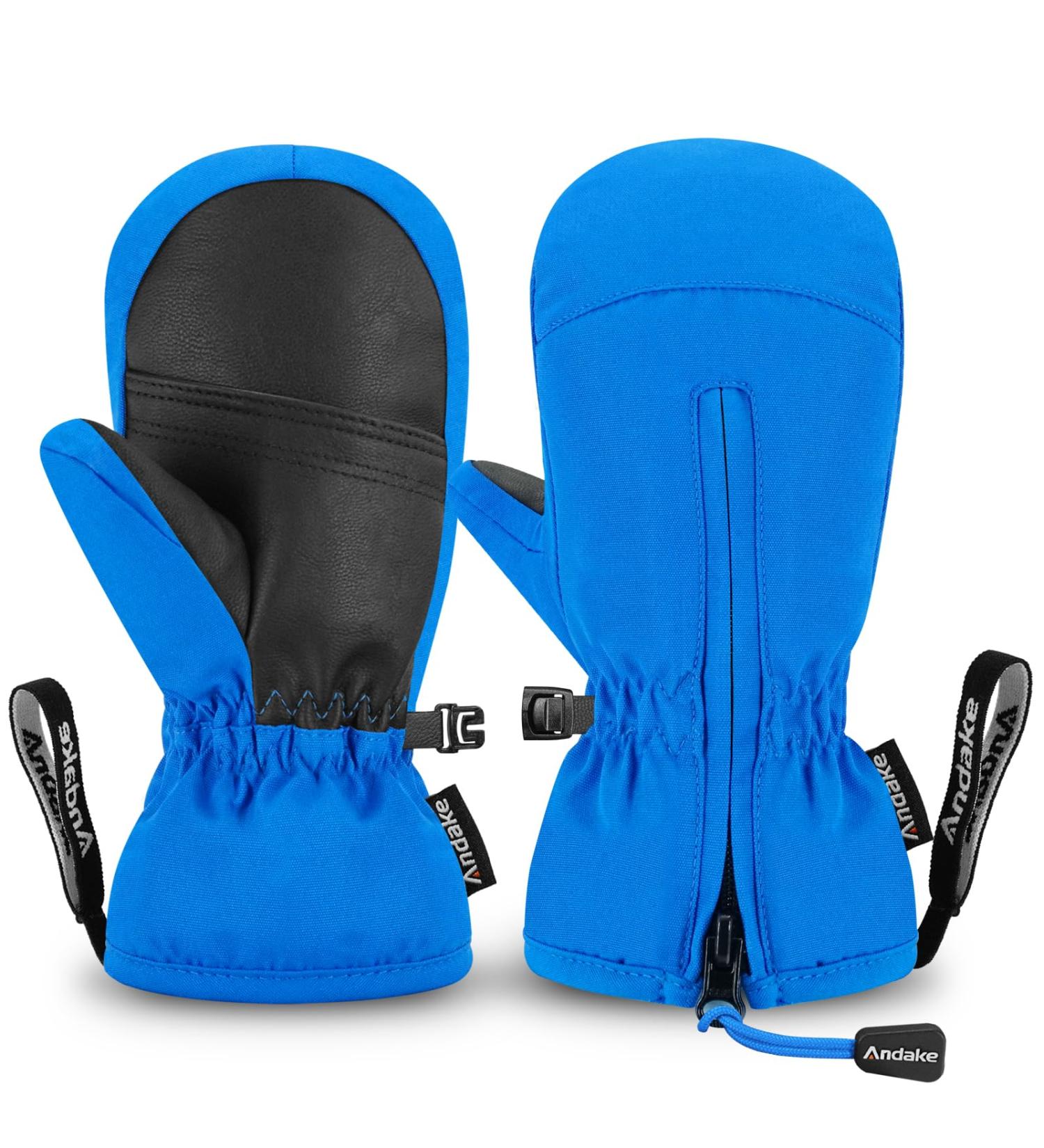 Andake Children's Winter Gloves | Waterproof & Windproof Skiing Gloves for Kids | Boys & Girls Blue XXXS | Warm Outdoor Activities - Buy Online on GoSupps.com
