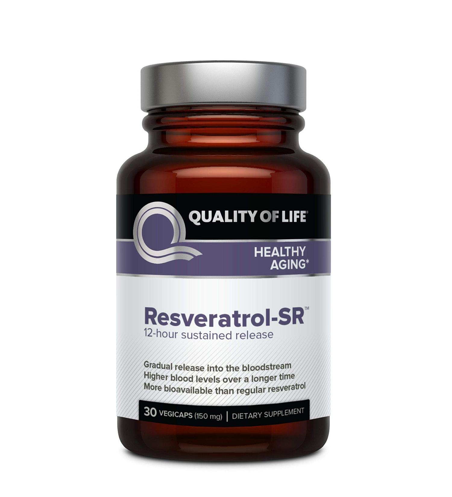 Quality of Life Labs Resveratrol-SR 150 mg - 30 Vegicaps for Antioxidant Support - Buy Online on GoSupps.com