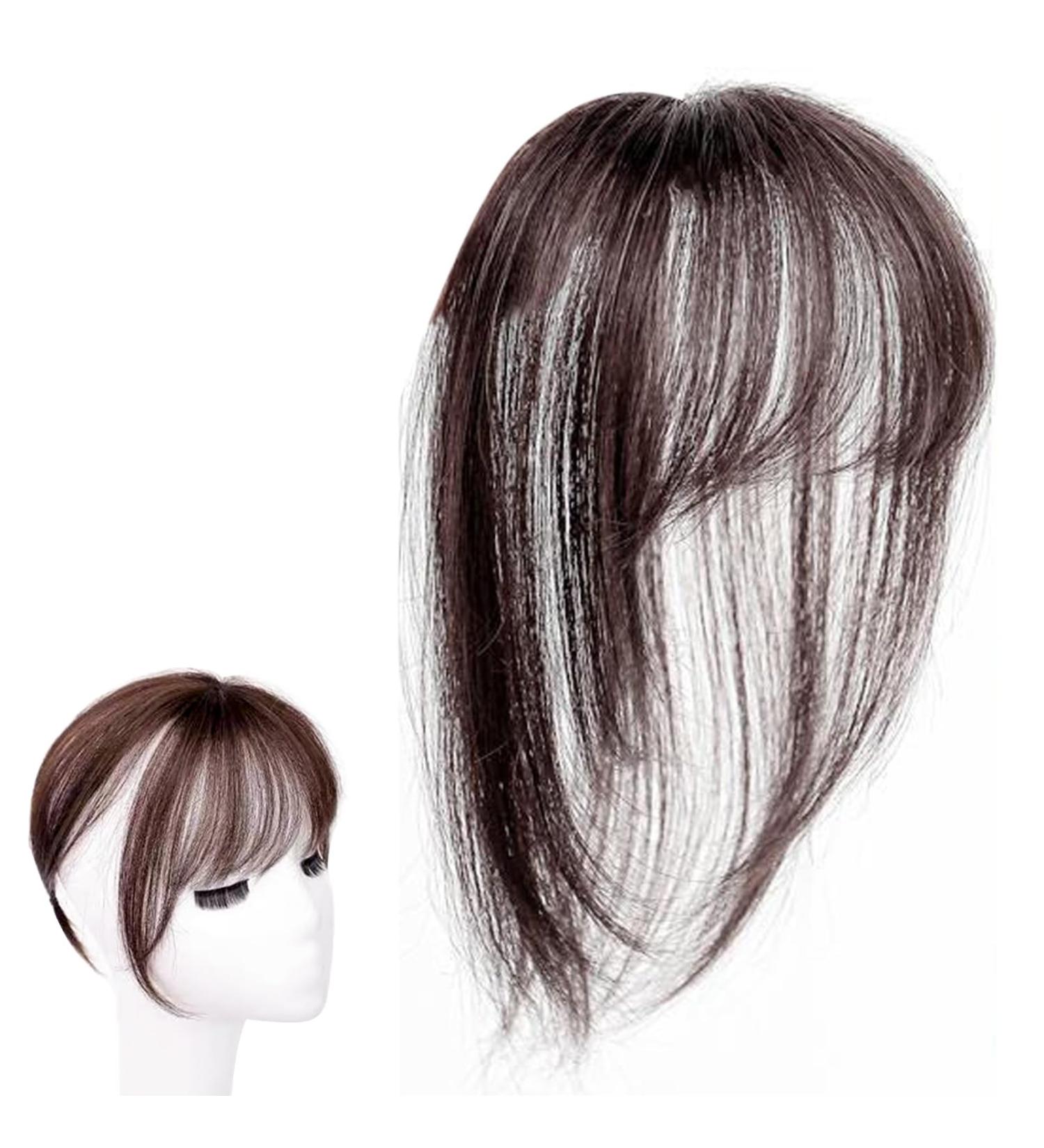 Agatige Clip in Bangs for Women Human Hair 3D Hair Front Bangs Extensions French Bangs Synthetic Straight Hairpiece Curved Thin Hair Bangs for Daily Wear - Buy Online on GoSupps.com