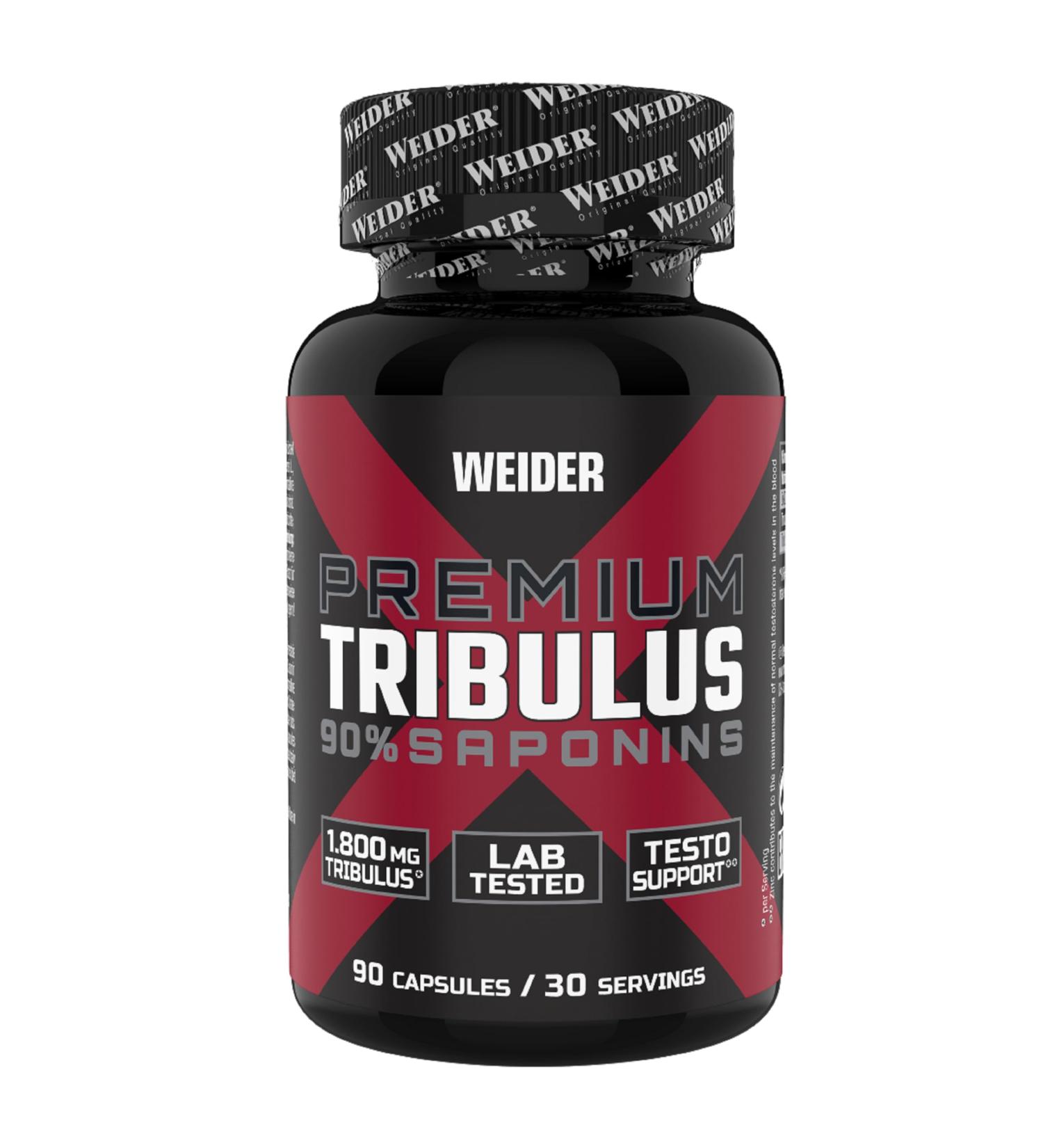Weider Premium Tribulus Capsules - High-Dose 1 800 mg Tribulus Terrestris 90% Saponins Zinc Boost Fitness Support - 90 Capsules for Optimal Performance - Buy Online on GoSupps.com