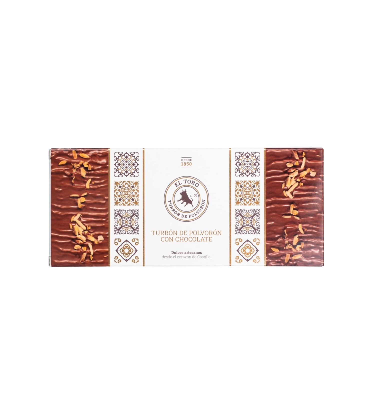  El Toro El Toro - Polvor n Nougat Bar El Toro - Praline chocolate coating - 240 grams - Galician pastry and sweets - Handmade products - Christmas sweets - traditional recipe - Buy Online on GoSupps.com