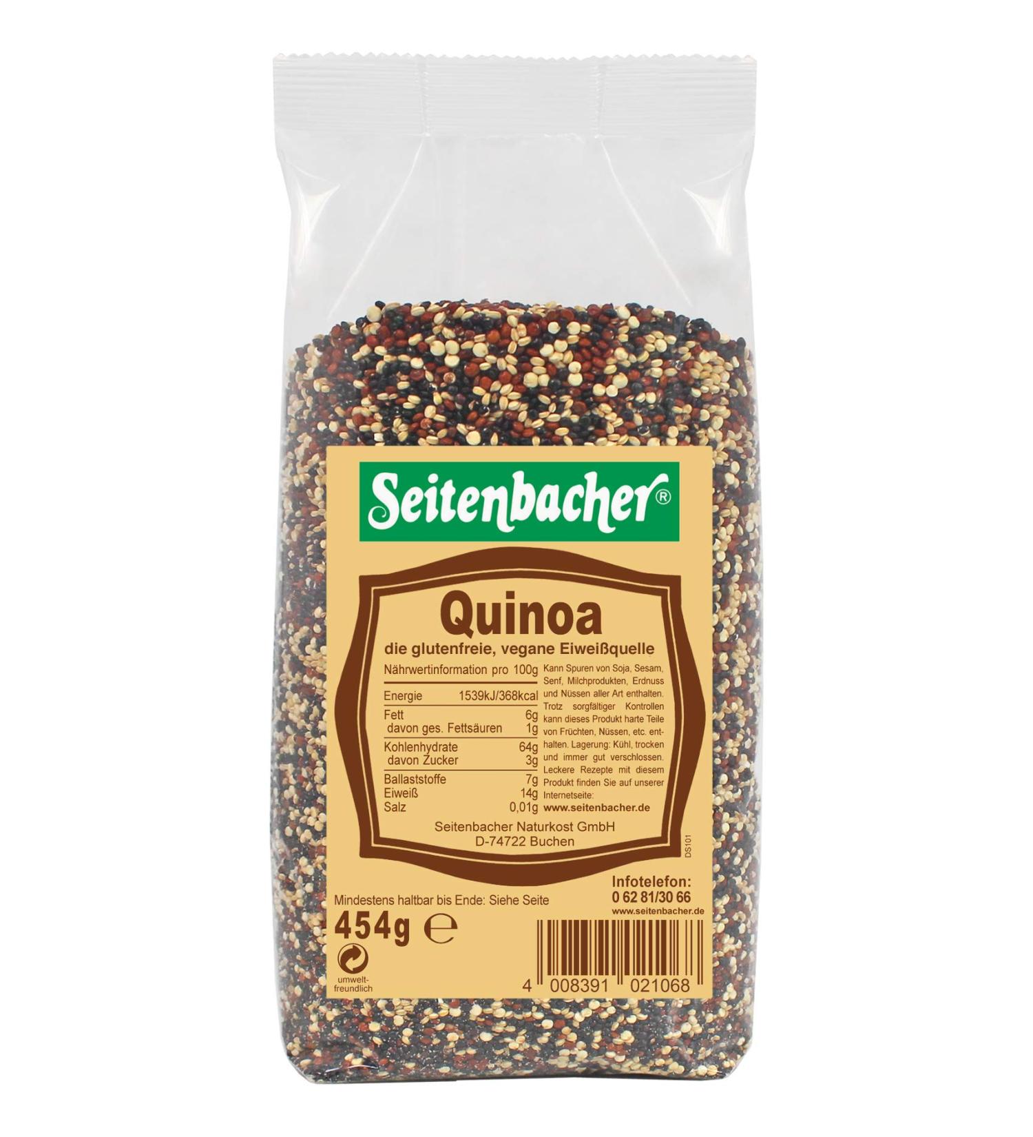 Seitenbacher Quinoa Bunt - Tricolor I untreated I native I without additives I vegan I (1 x 454 g)