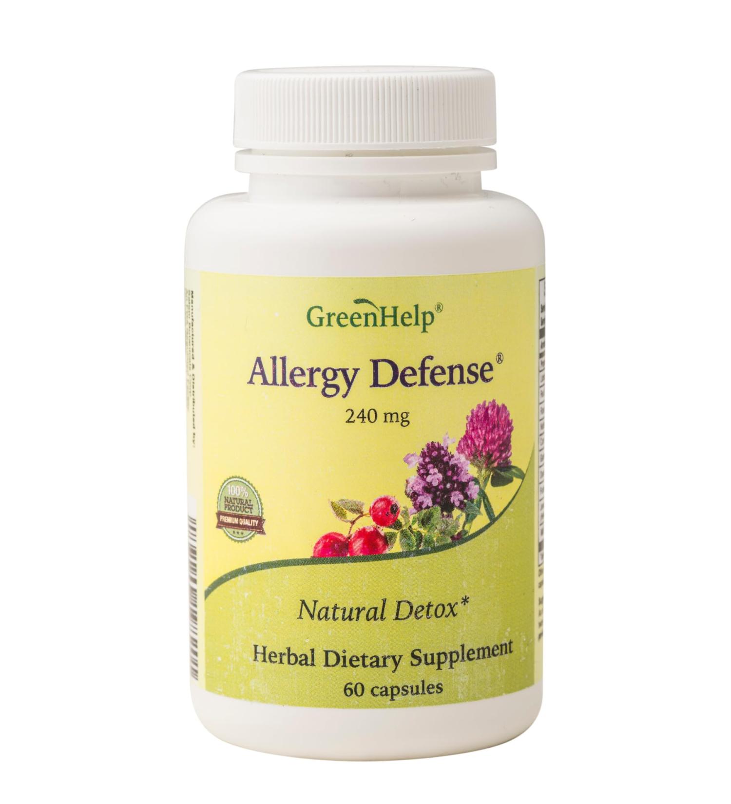 Green Help Allergy Defense Capsules - Herbal Supplement for Immune Support & Natural Detox - Licorice Root Red Clover Nettle Leaf - All-Natural Gluten-Free No Additives - 60 Capsules - Buy Online on GoSupps.com